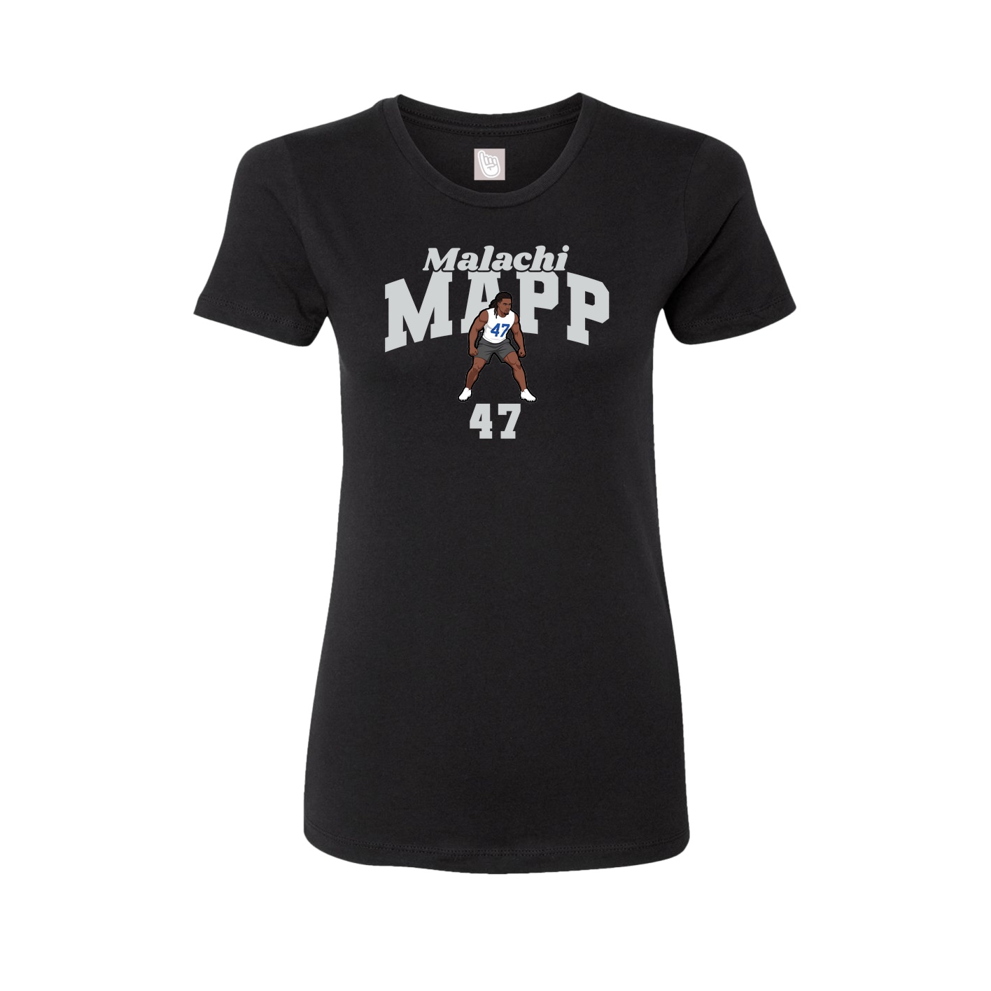 Fitted Women's Tee — Signature Arch in Black