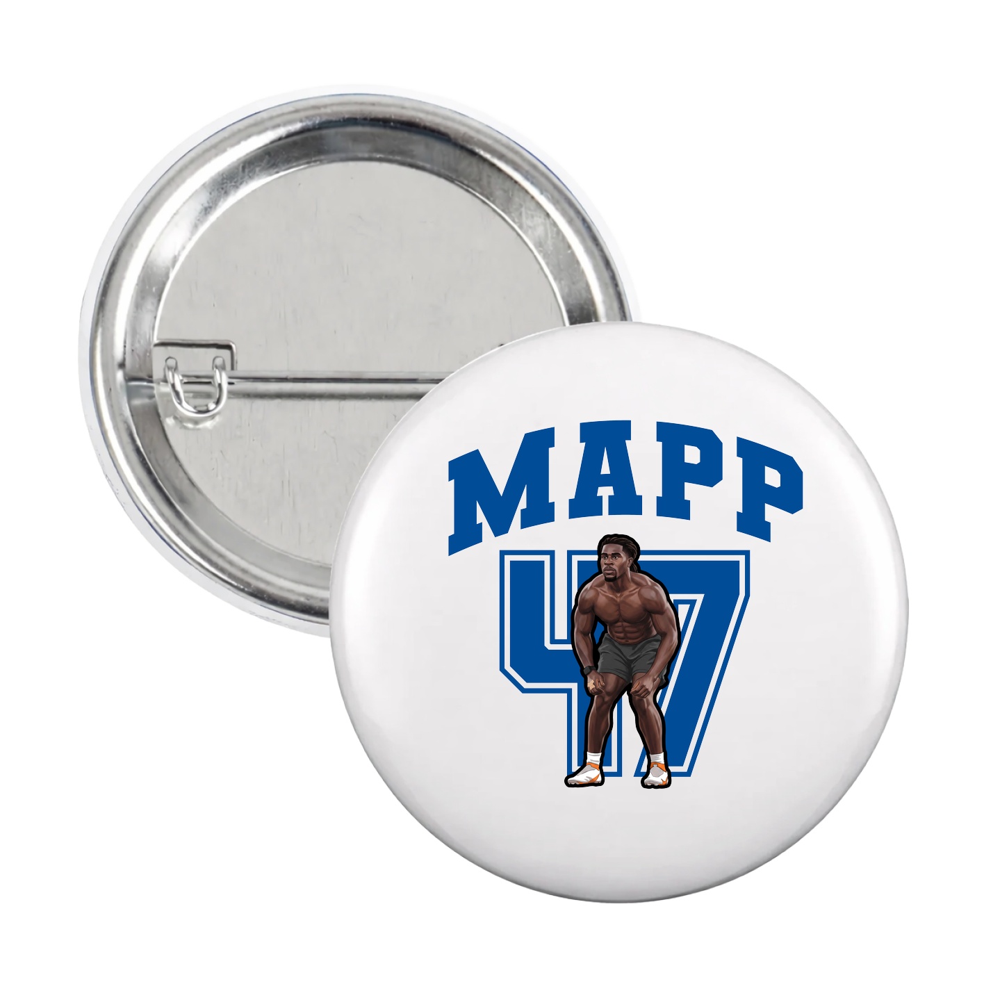 Game Day Button — Number in White