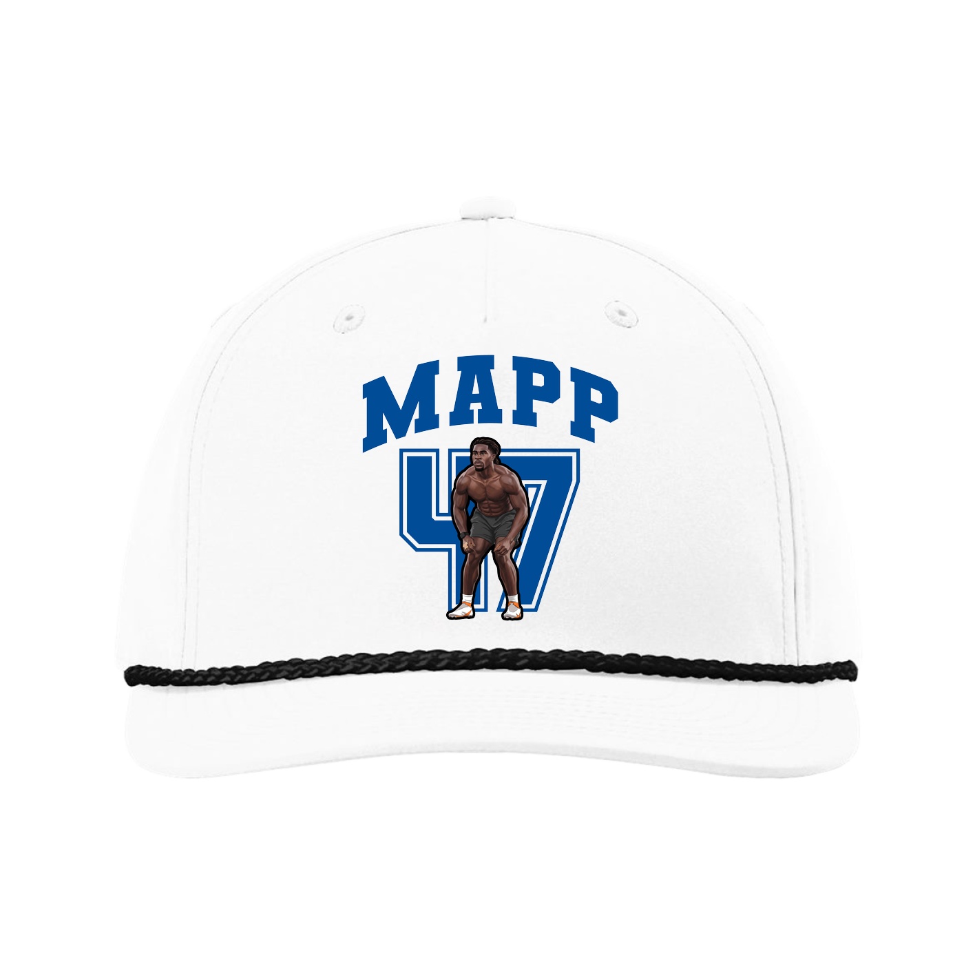 Five-Panel Classic Rope Cap — Number in White