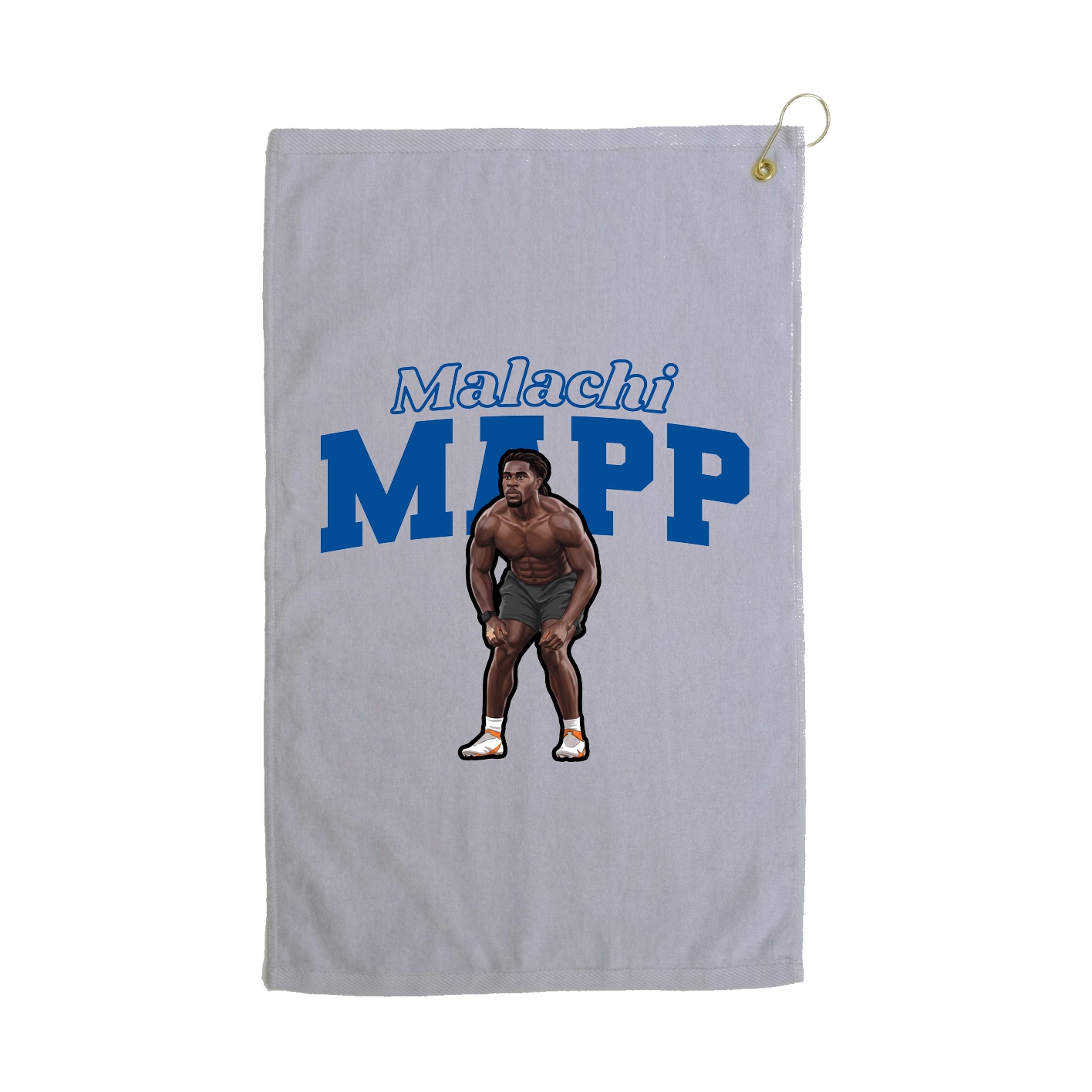 Golf Towel — Name Arch in Grey