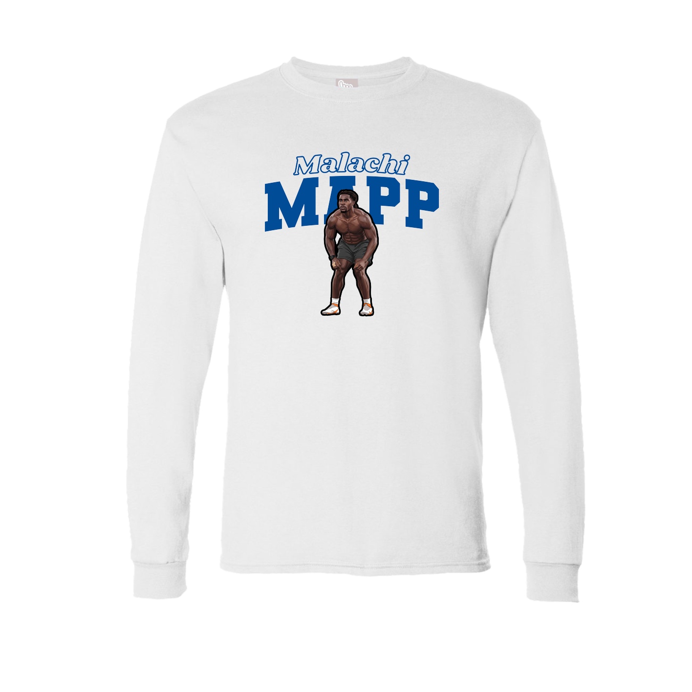 Long Sleeve Tee — Name Arch in White
