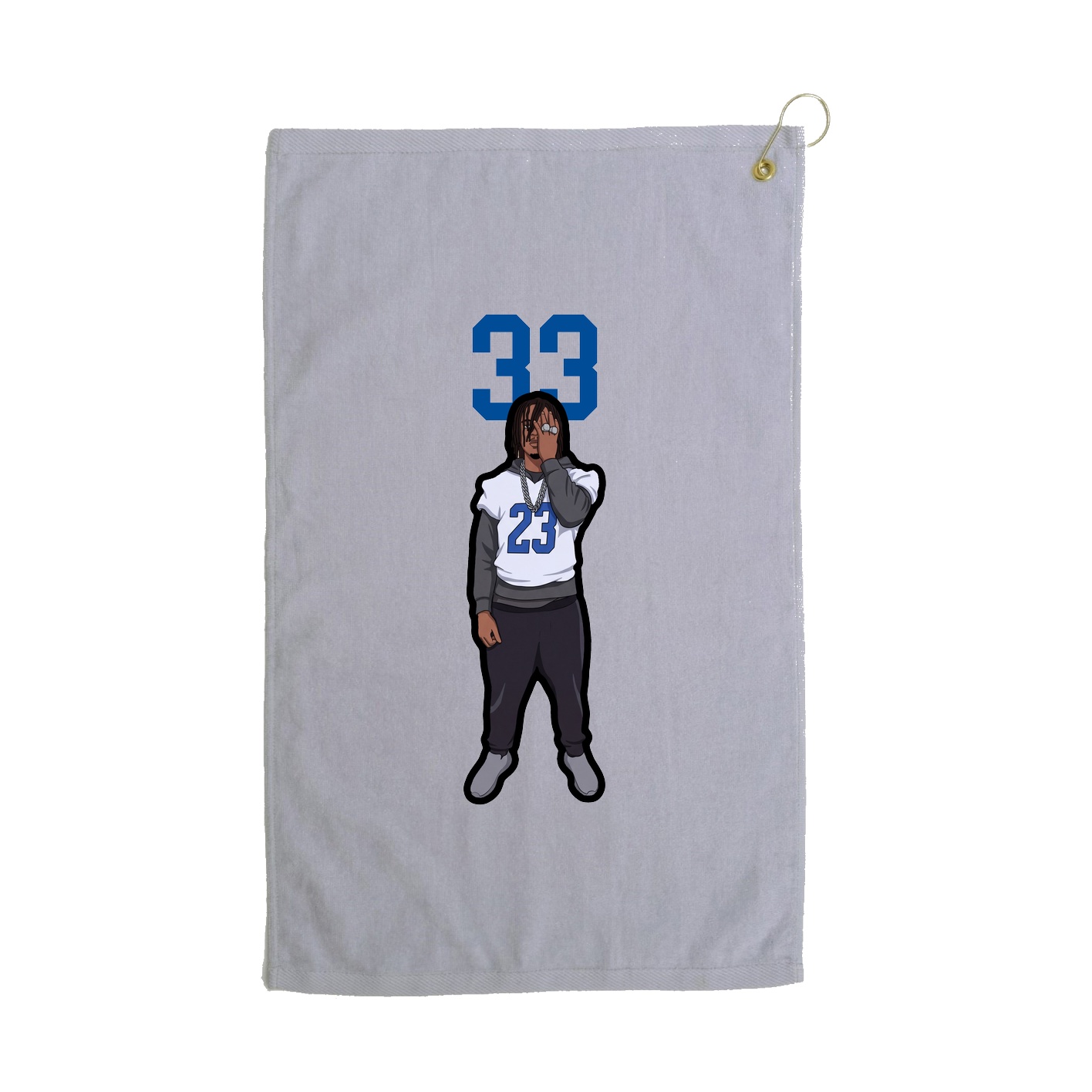 Golf Towel — Number Top in Grey