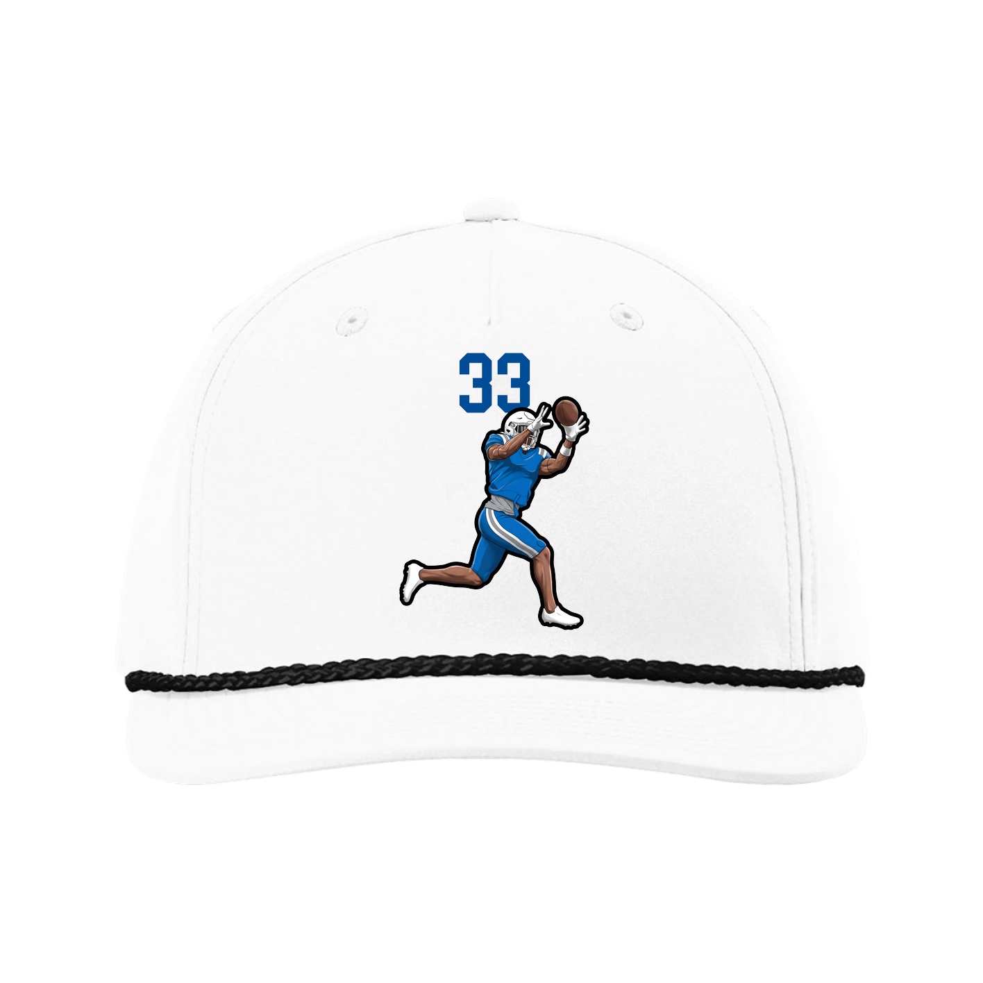 Five-Panel Classic Rope Cap — Number Top in White