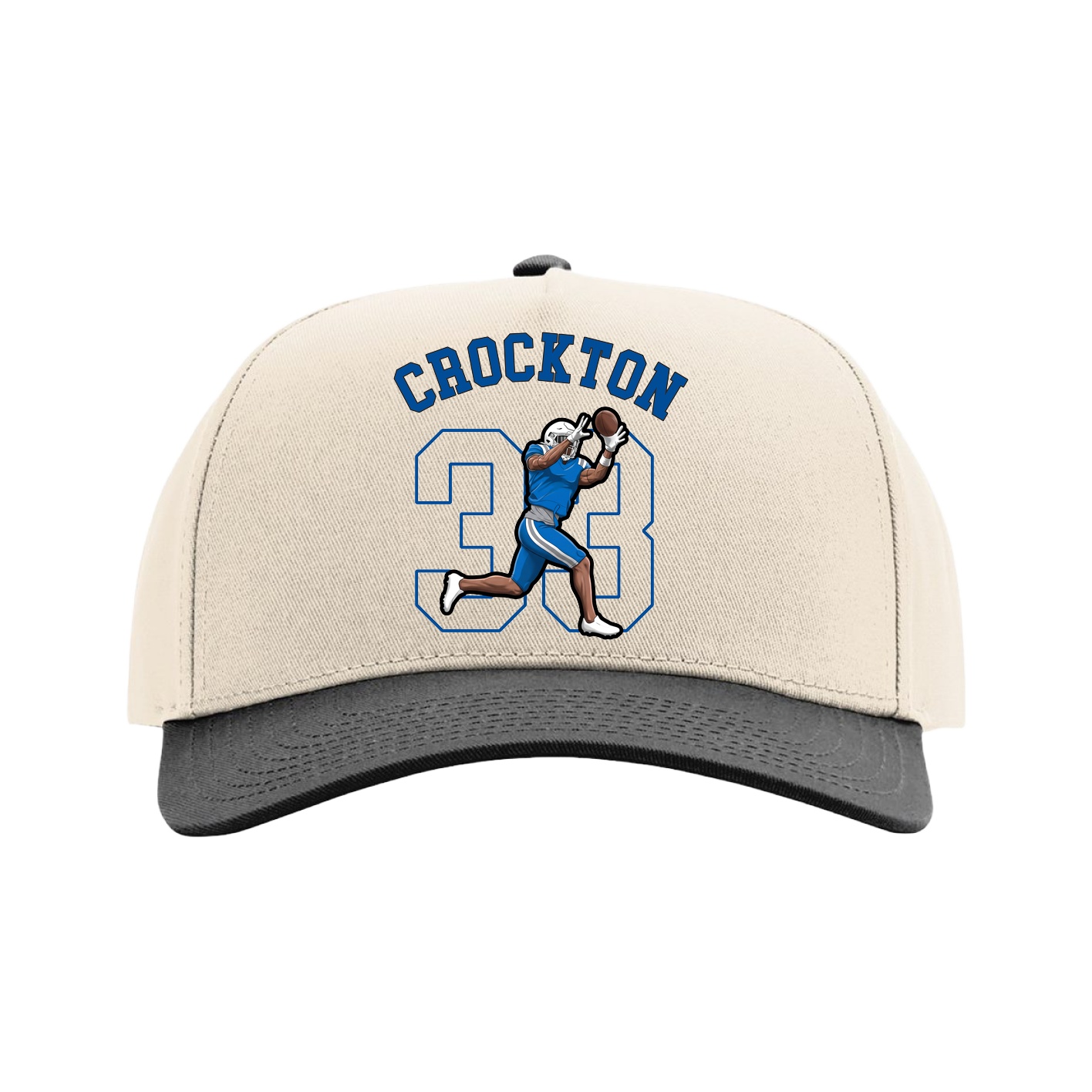 Full Fabric Five-Panel Champ Cap — Shirsey Arch in Cream/Black