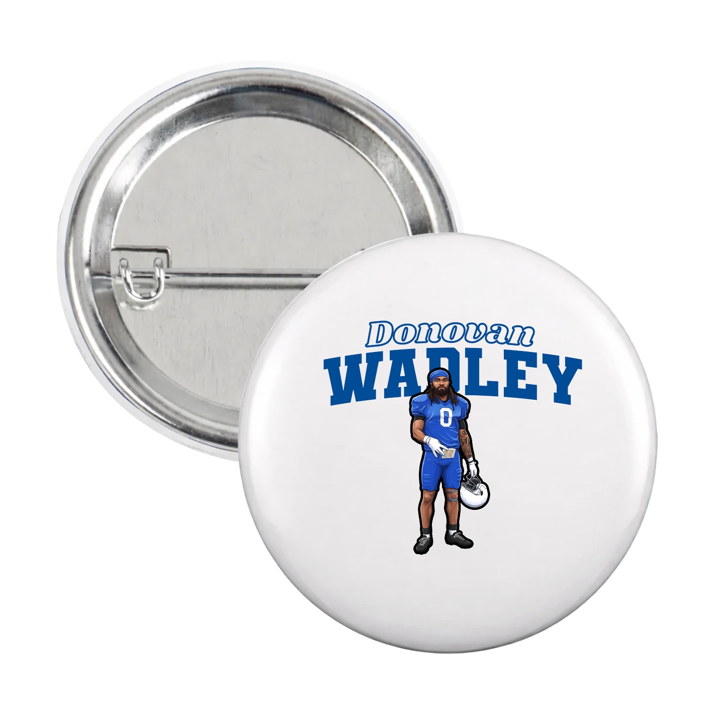Game Day Button — Name Arch in White