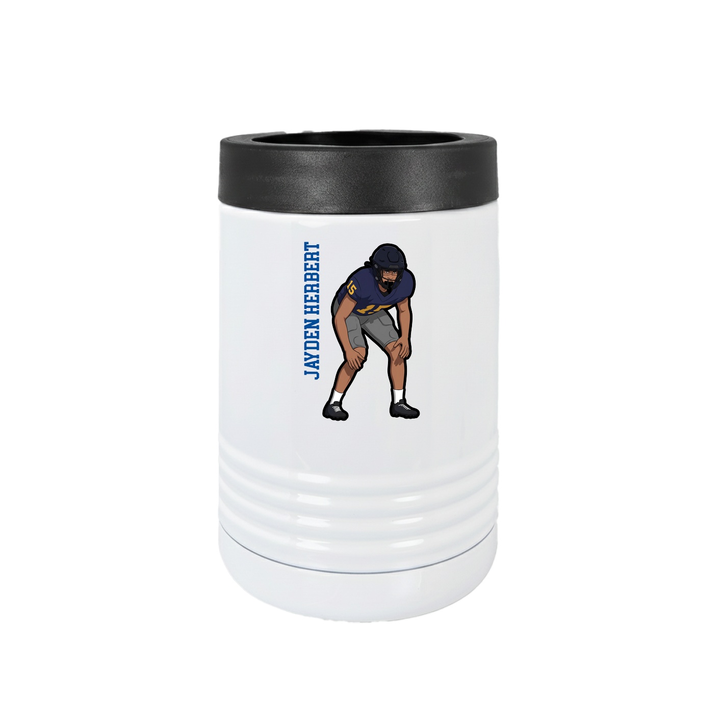 Beverage Holder — Name Vertical in White