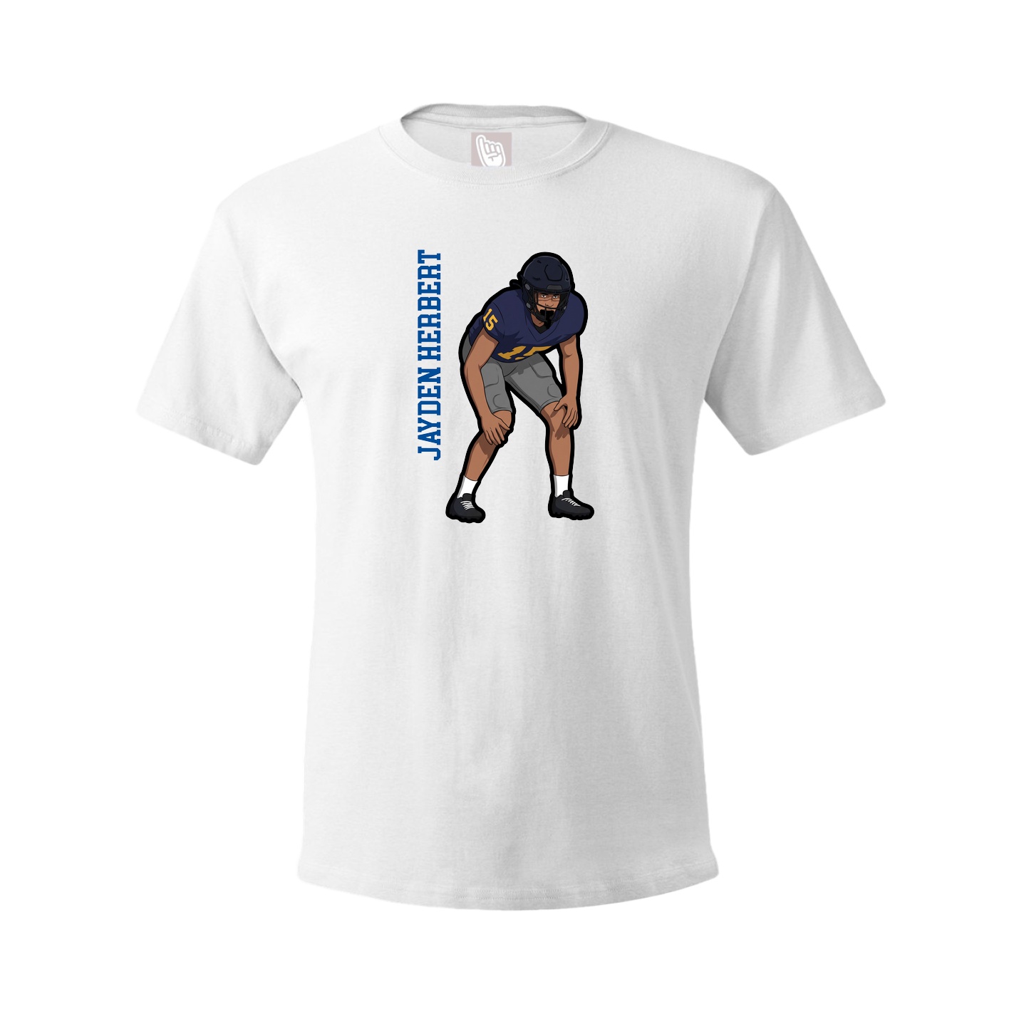 Tee — Name Vertical in White