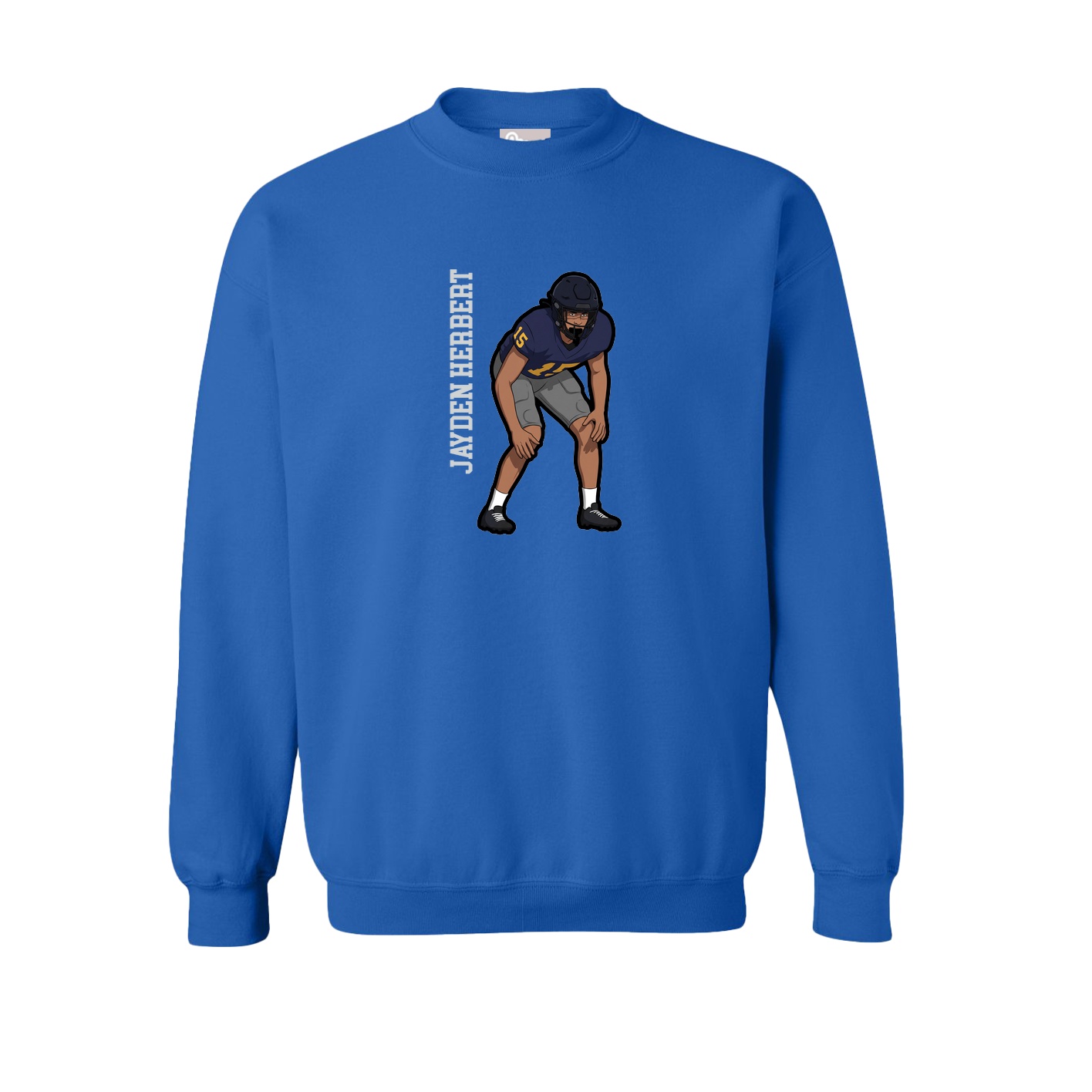 Fleece Crew — Name Vertical in Royal