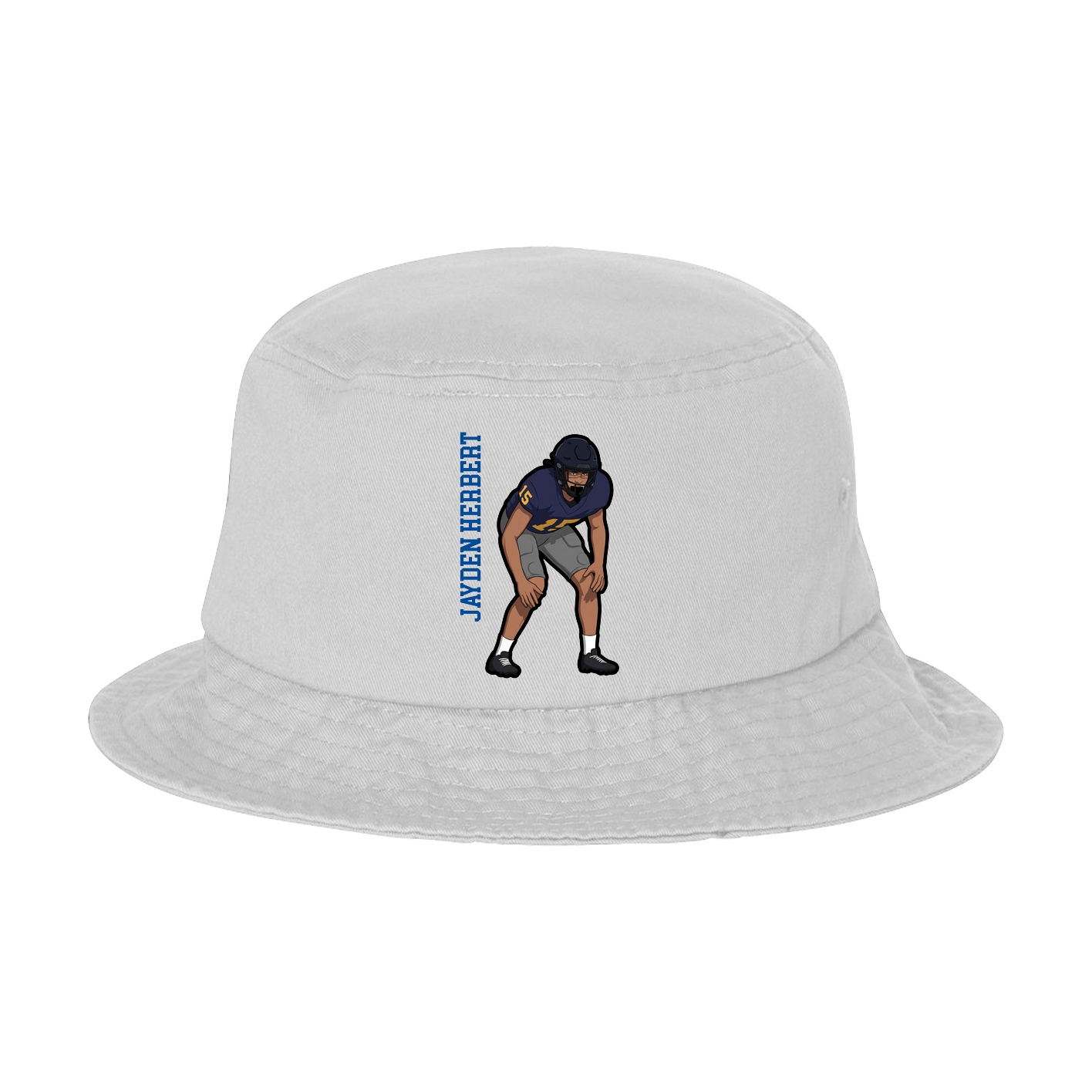 Bucket Cap — Name Vertical in White