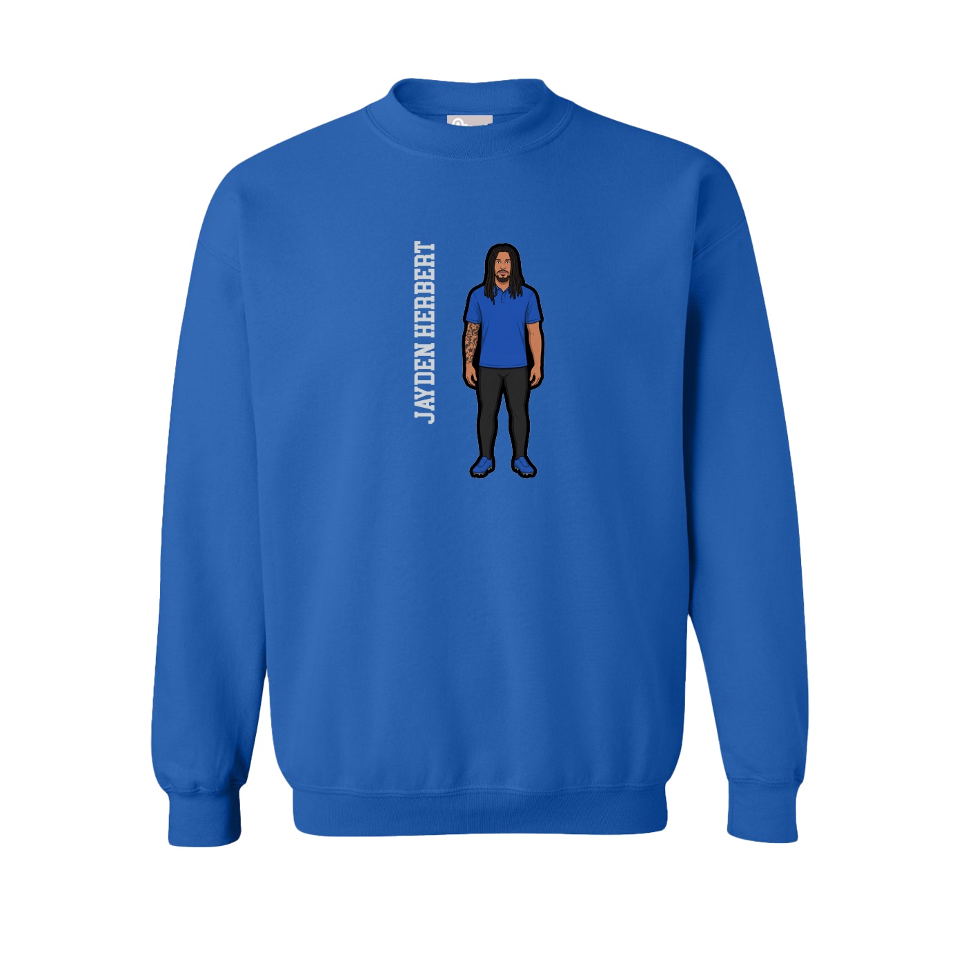 Fleece Crew — Name Vertical in Royal