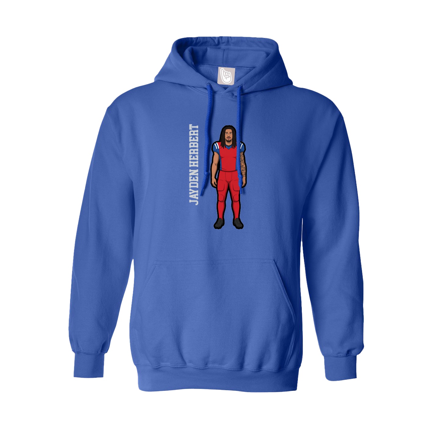 Youth Hoodie — Name Vertical in Royal