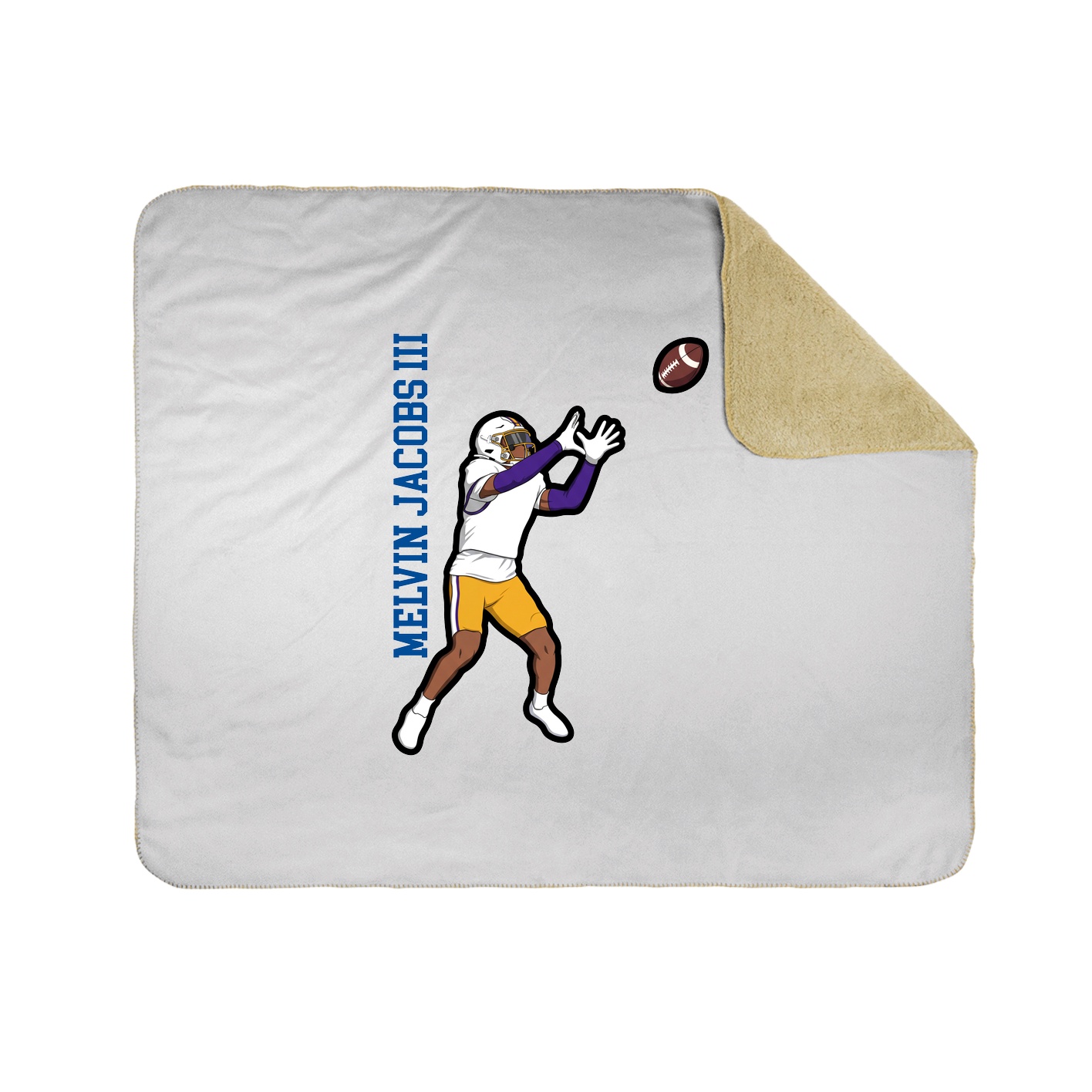 Throw Blanket — Name Vertical in White