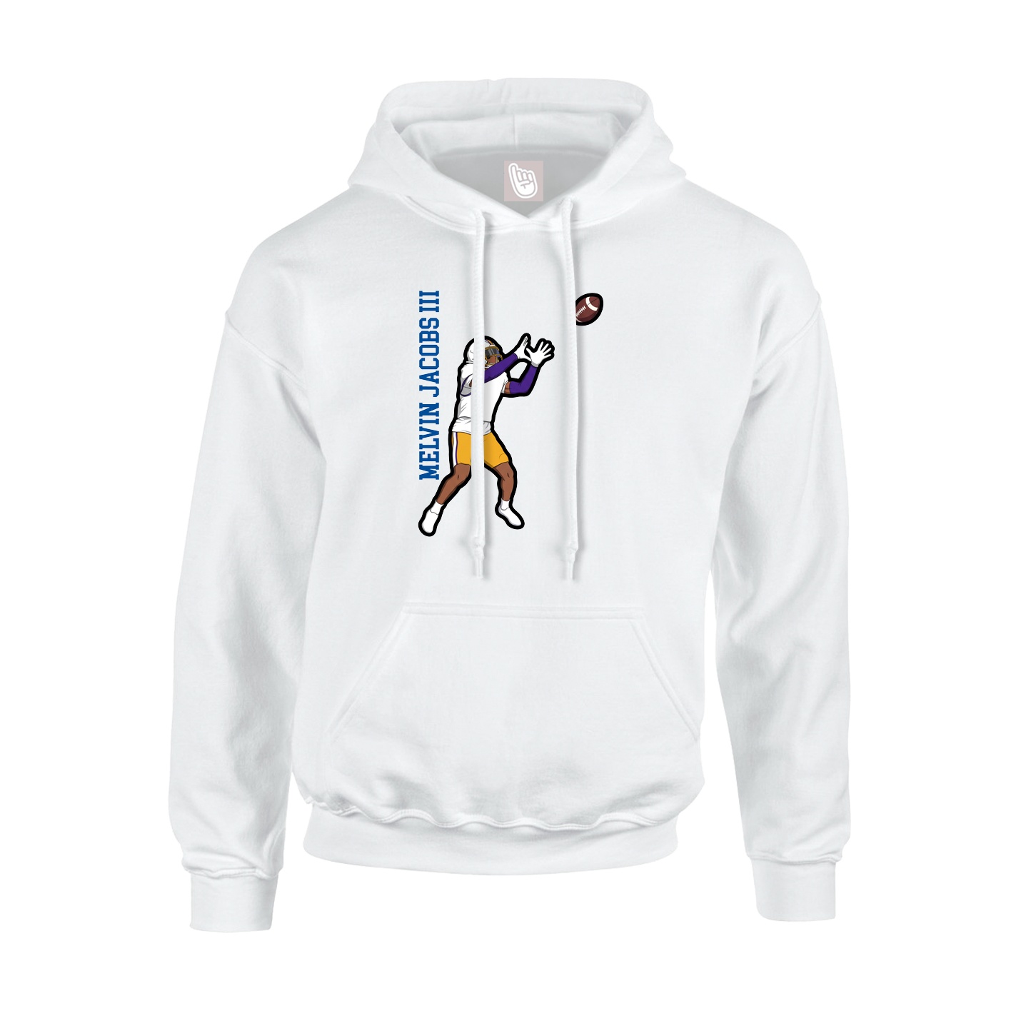 Youth Hoodie — Name Vertical in White