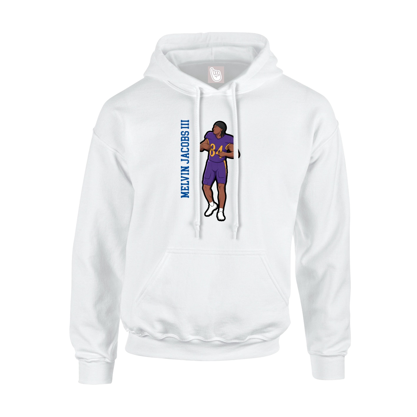 Youth Hoodie — Name Vertical in White
