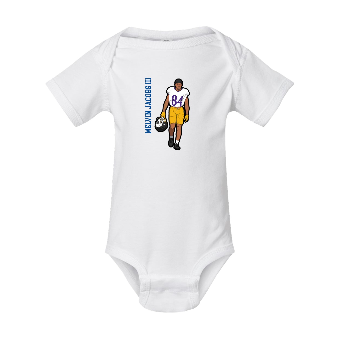 Baby Onesie — Name Vertical in White