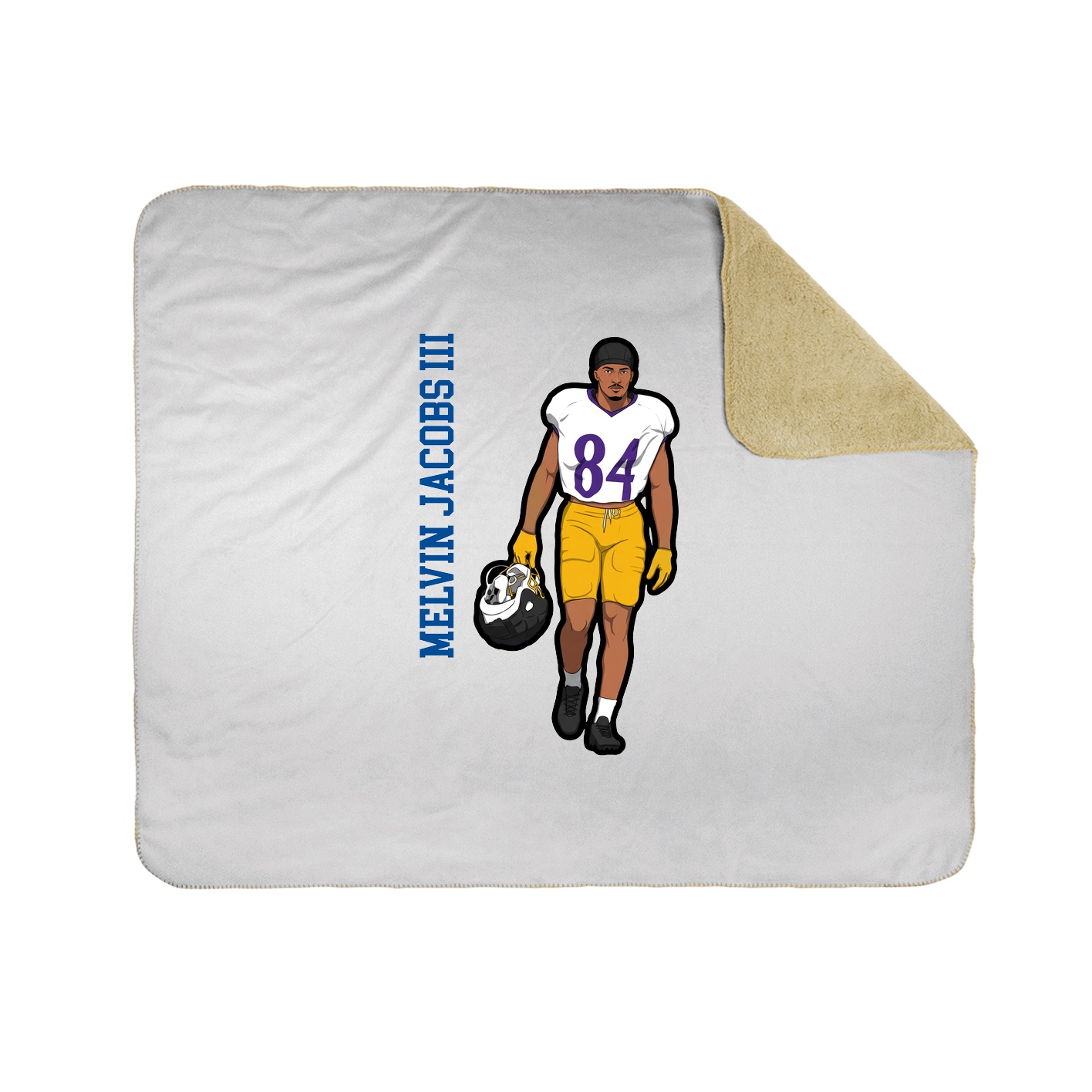 Throw Blanket — Name Vertical in White
