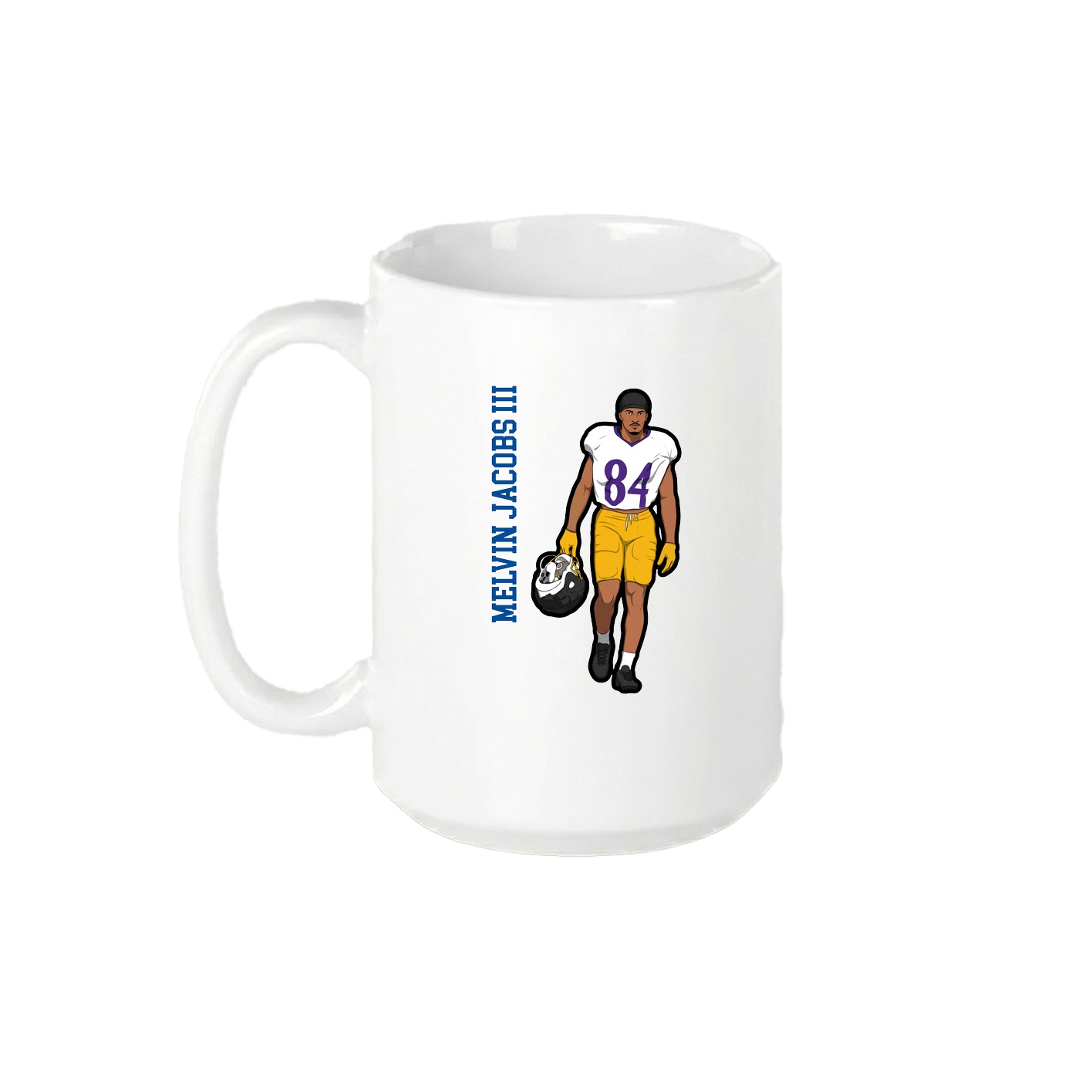 15oz Coffee Mug — Name Vertical in White