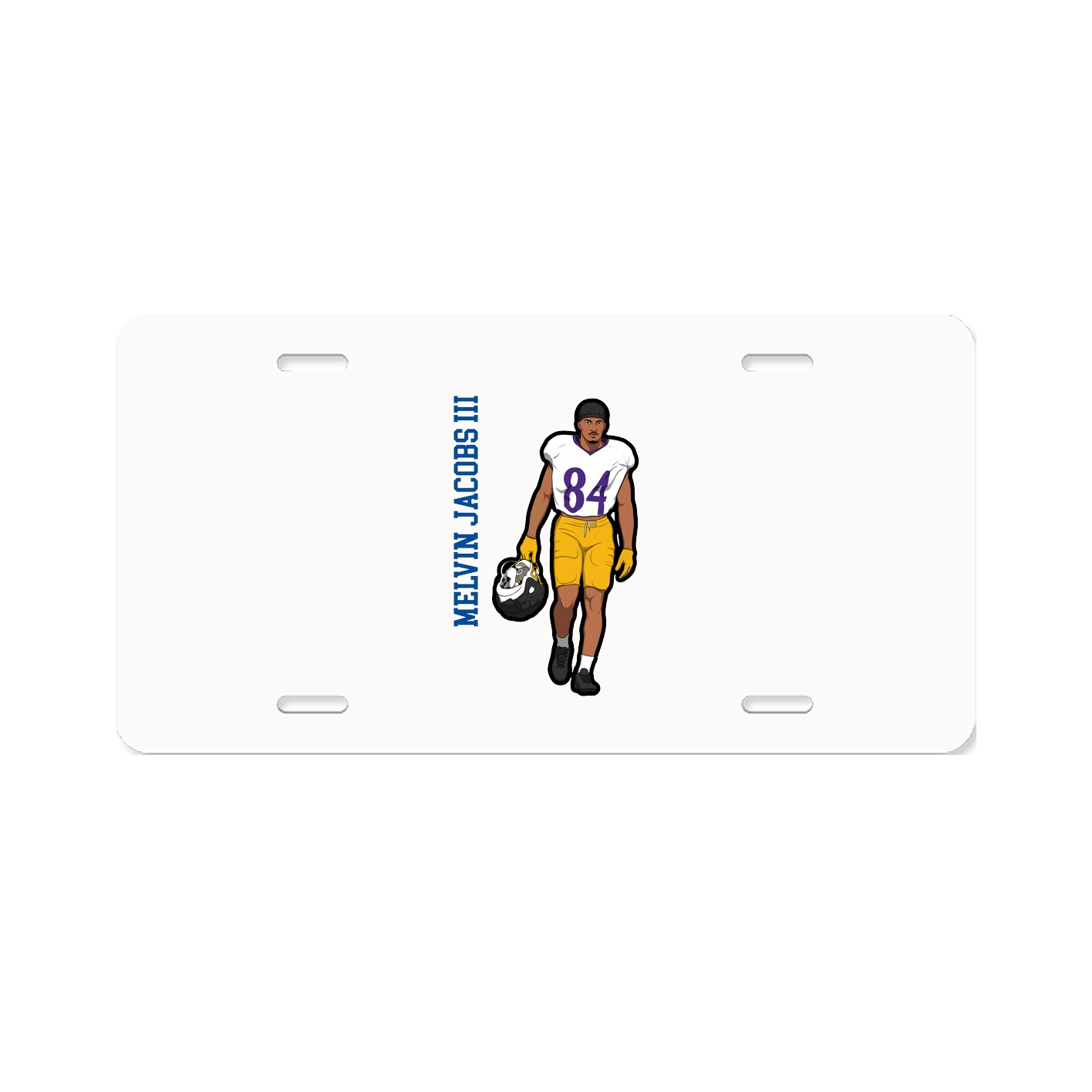 License Plate — Name Vertical in Classic