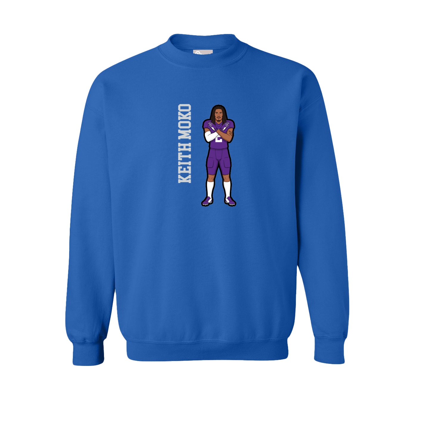 Fleece Crew — Name Vertical in Royal