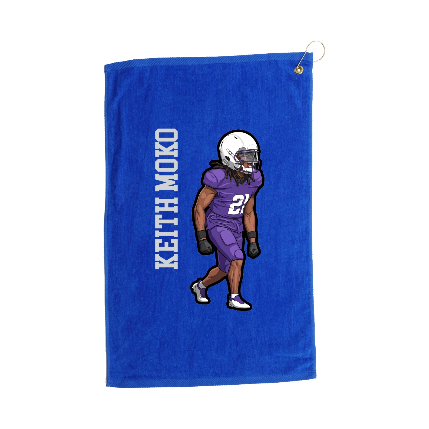 Golf Towel — Name Vertical in Royal