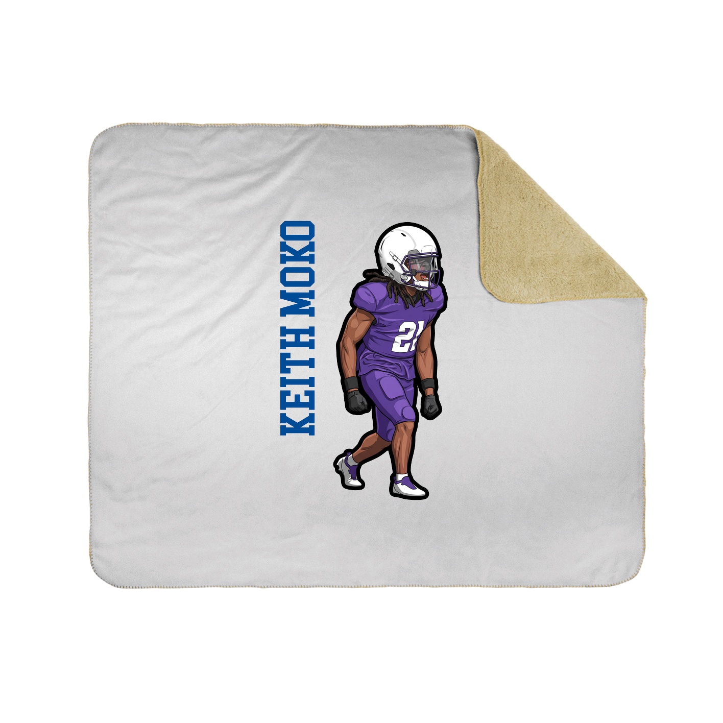 Throw Blanket — Name Vertical in White