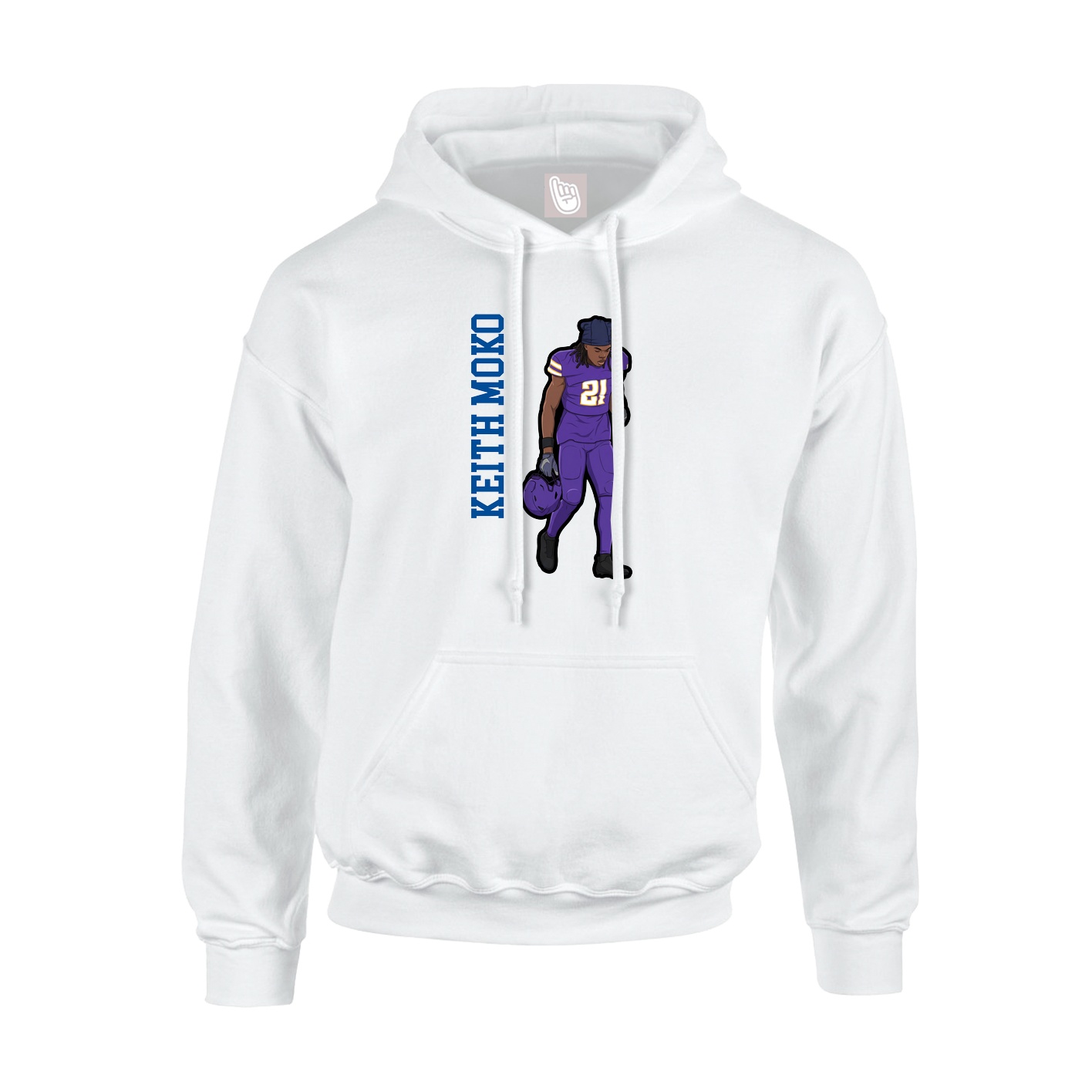 Hoodie — Name Vertical in White