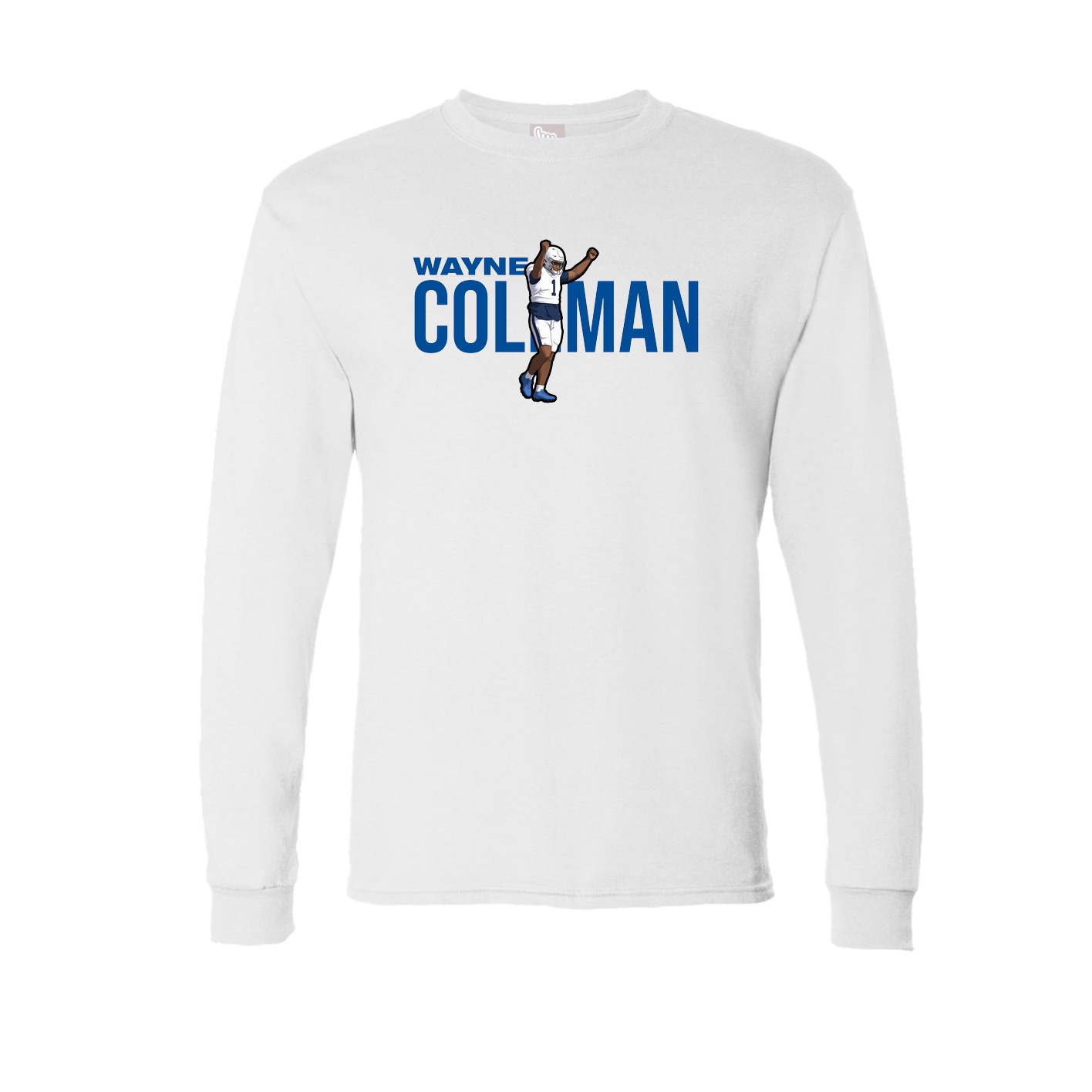 Long Sleeve Tee — Player Name in White