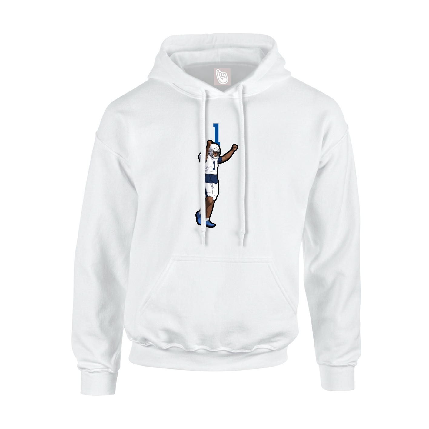 Hoodie — Number Top in White