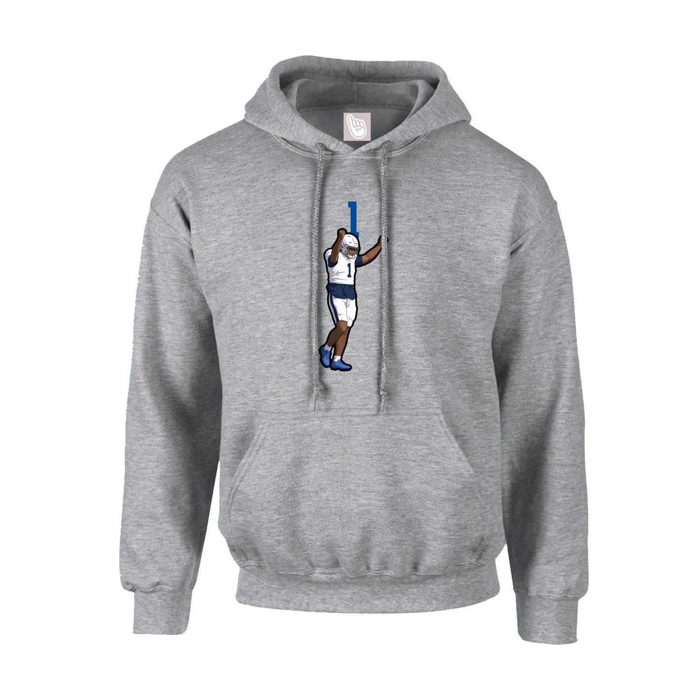 Youth Hoodie — Number Top in Grey