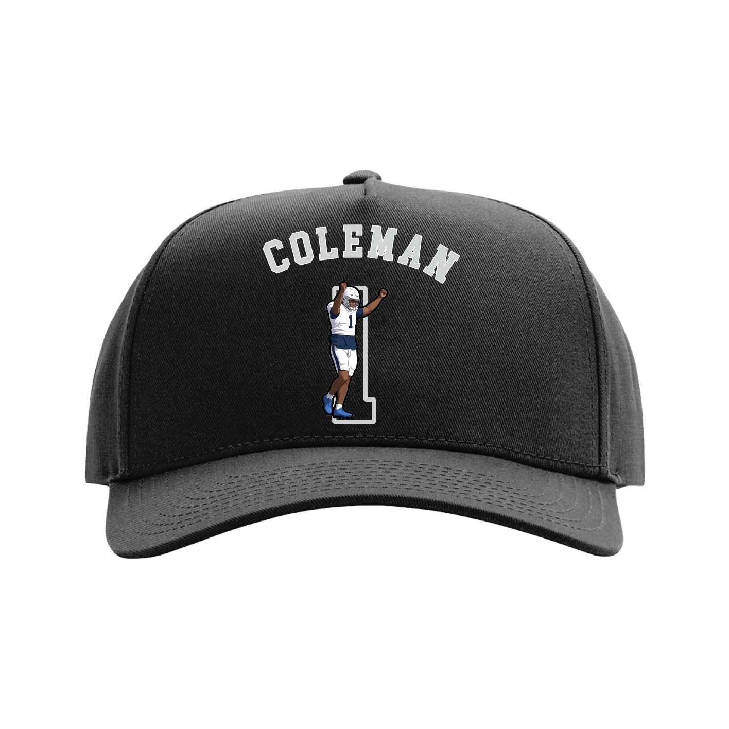Full Fabric Five-Panel Champ Cap — Shirsey Arch in Black