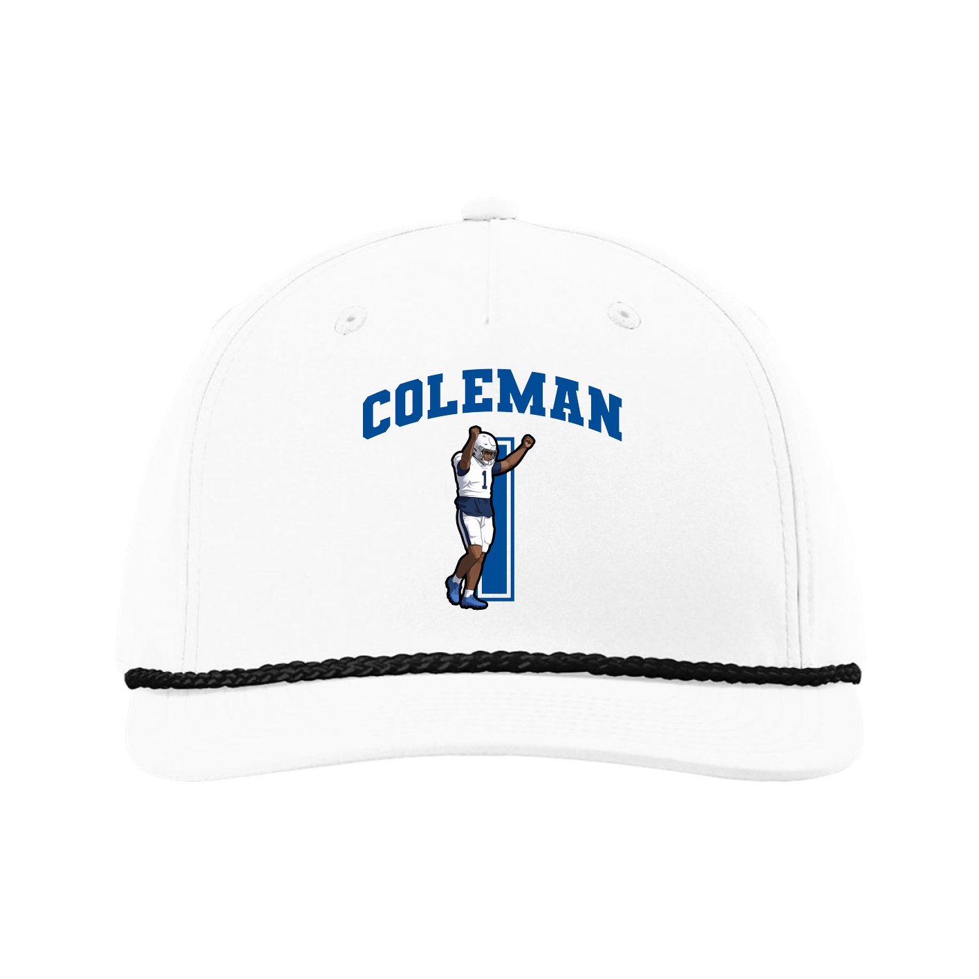 Five-Panel Classic Rope Cap — Number in White