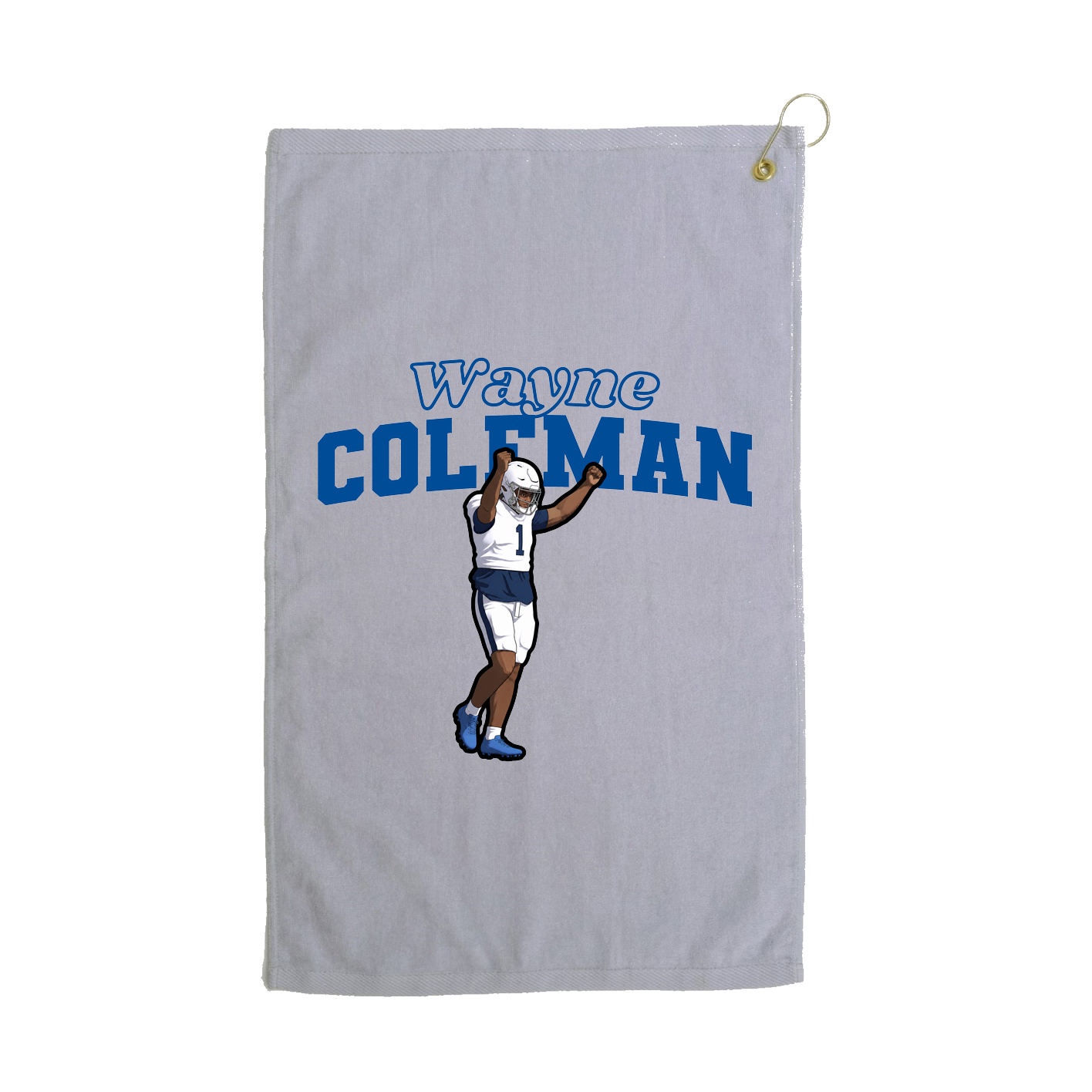 Golf Towel — Name Arch in Grey