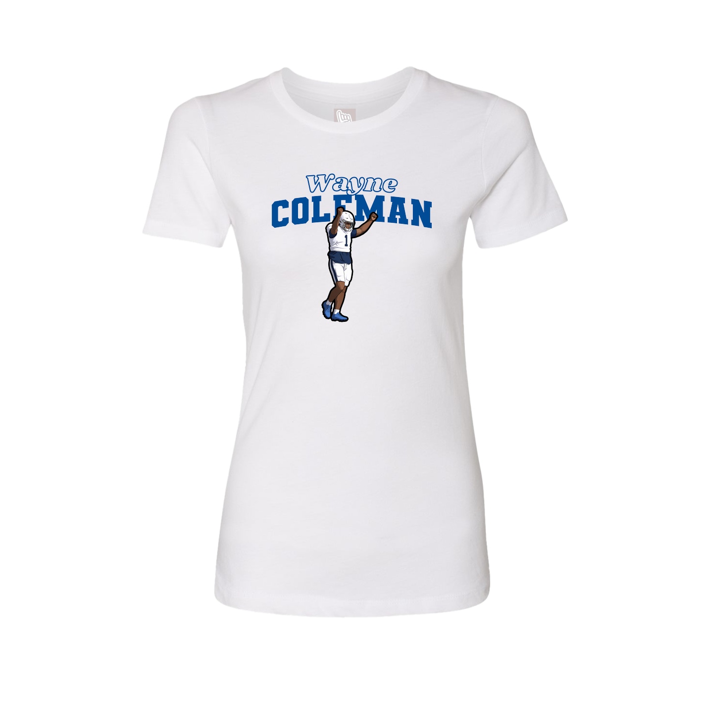 Fitted Women's Tee — Name Arch in White
