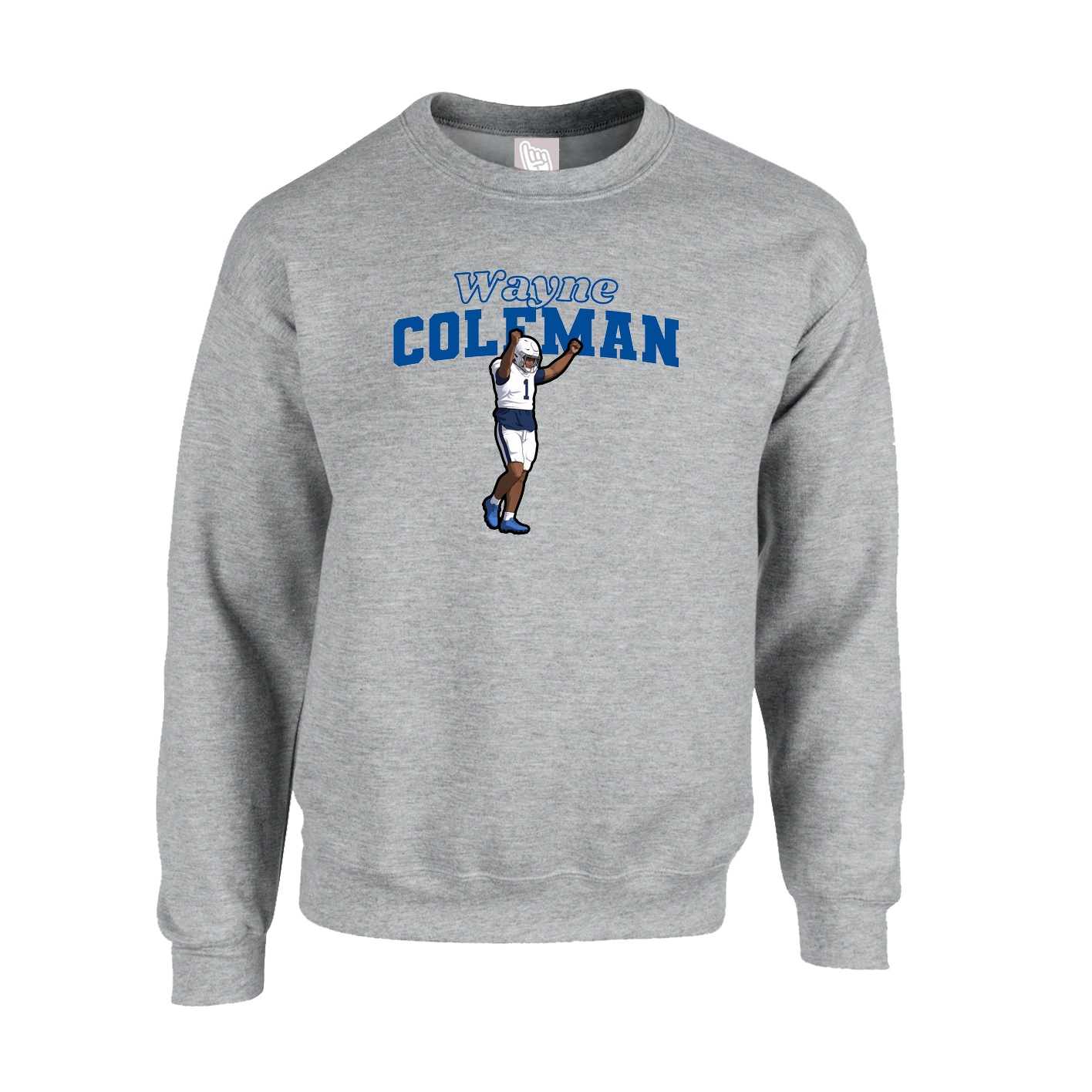 Fleece Crew — Name Arch in Grey