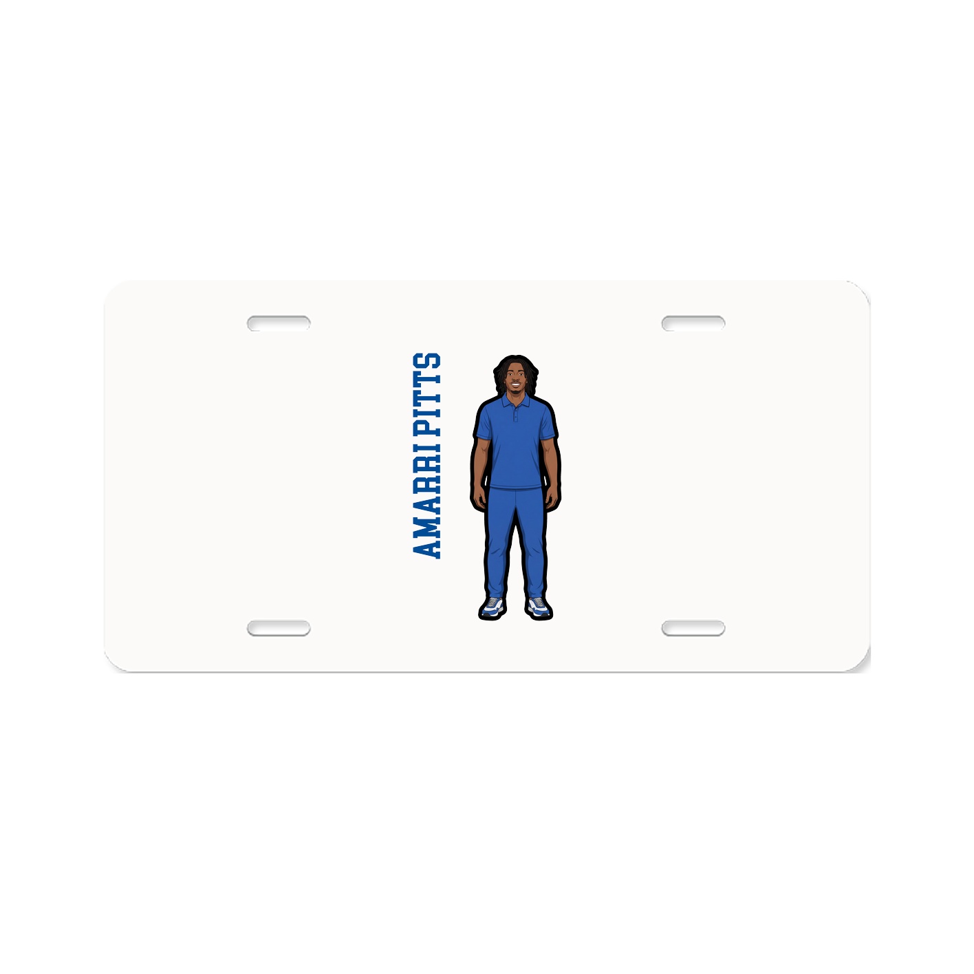 License Plate — Name Vertical in Classic