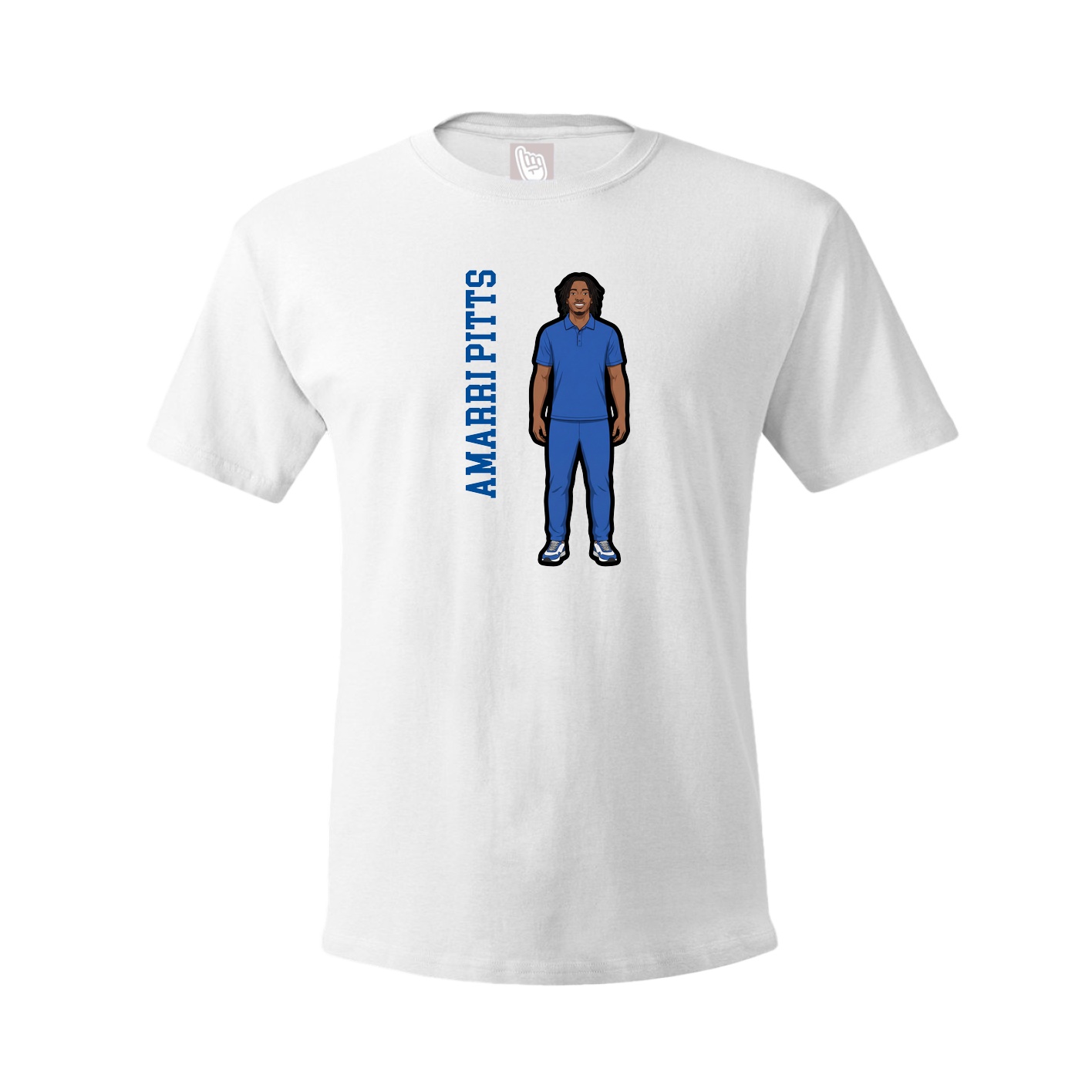 Tee — Name Vertical in White
