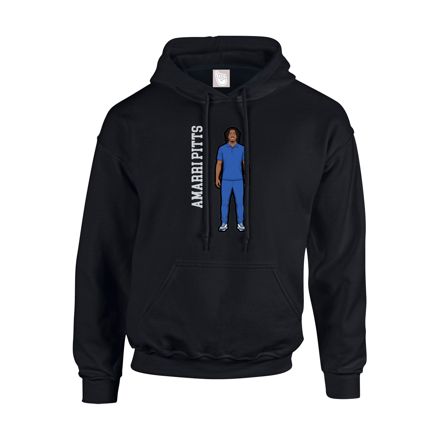 Hoodie — Name Vertical in Black