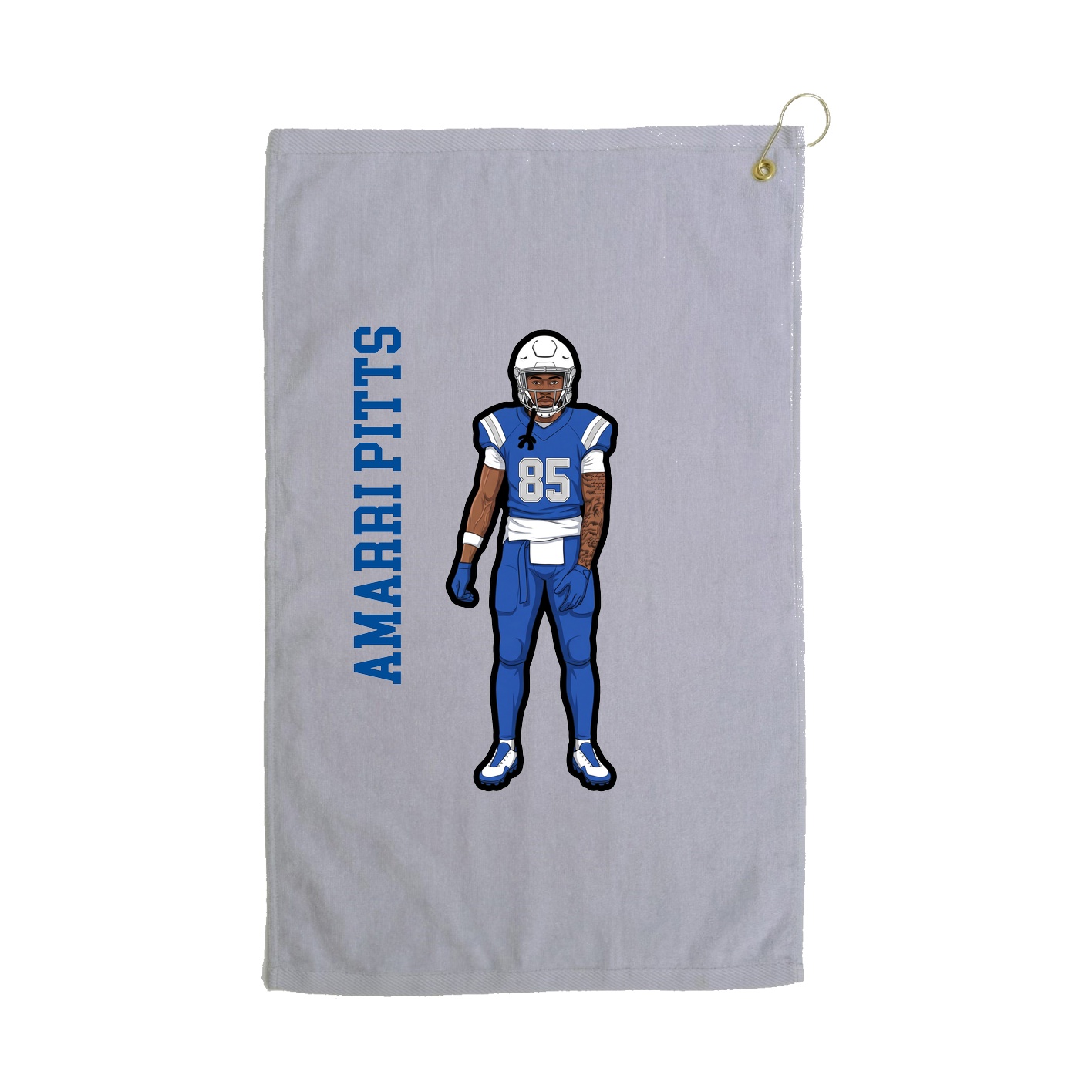 Golf Towel — Name Vertical in Grey
