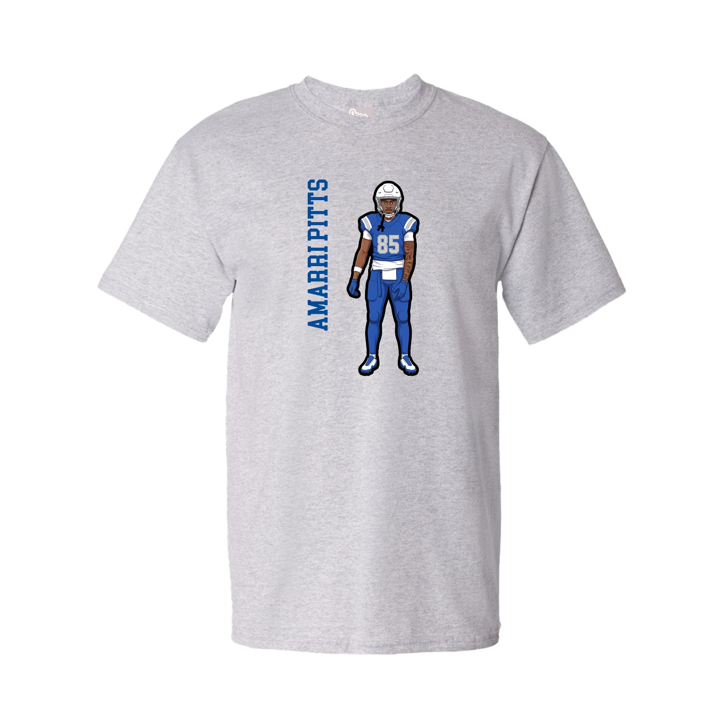 Youth Tee — Name Vertical in Grey