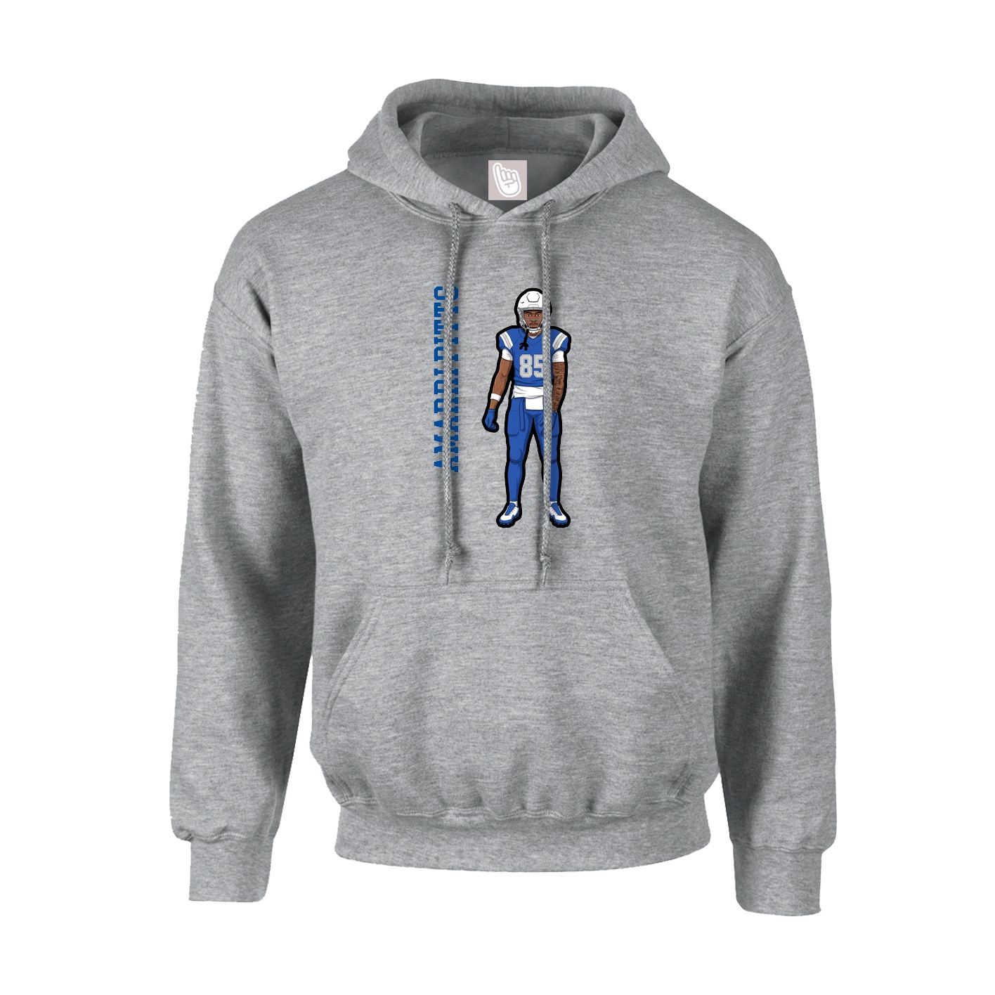 Youth Hoodie — Name Vertical in Grey
