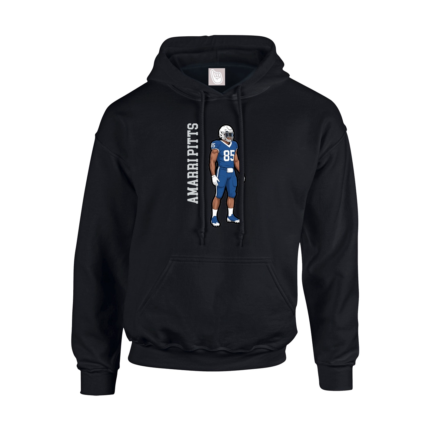 Youth Hoodie — Name Vertical in Black