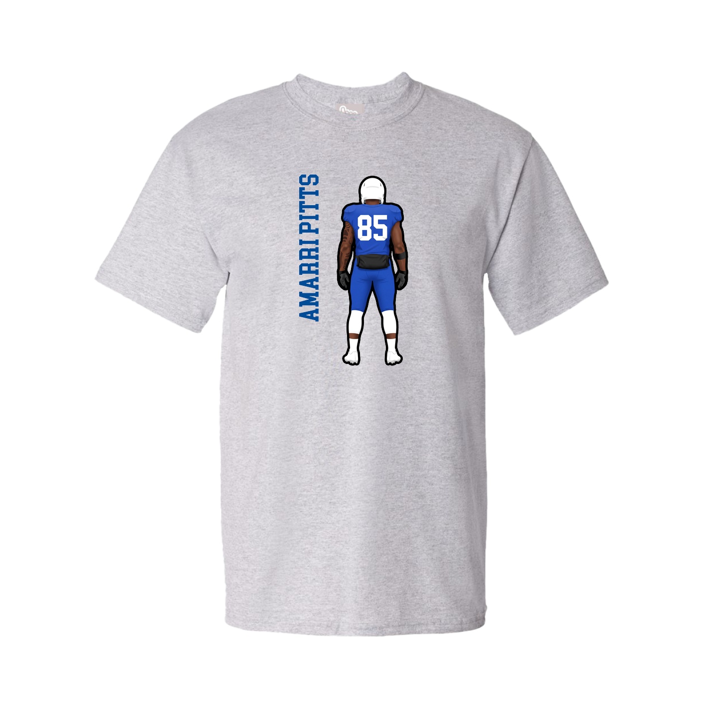 Youth Tee — Name Vertical in Grey