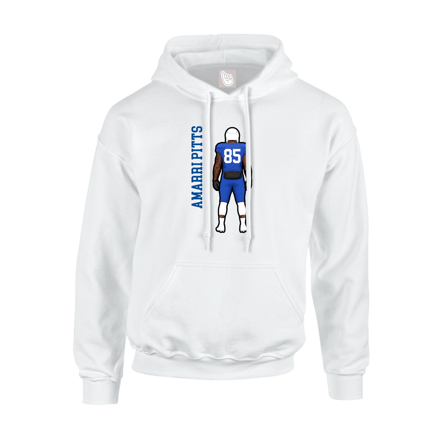 Hoodie — Name Vertical in White