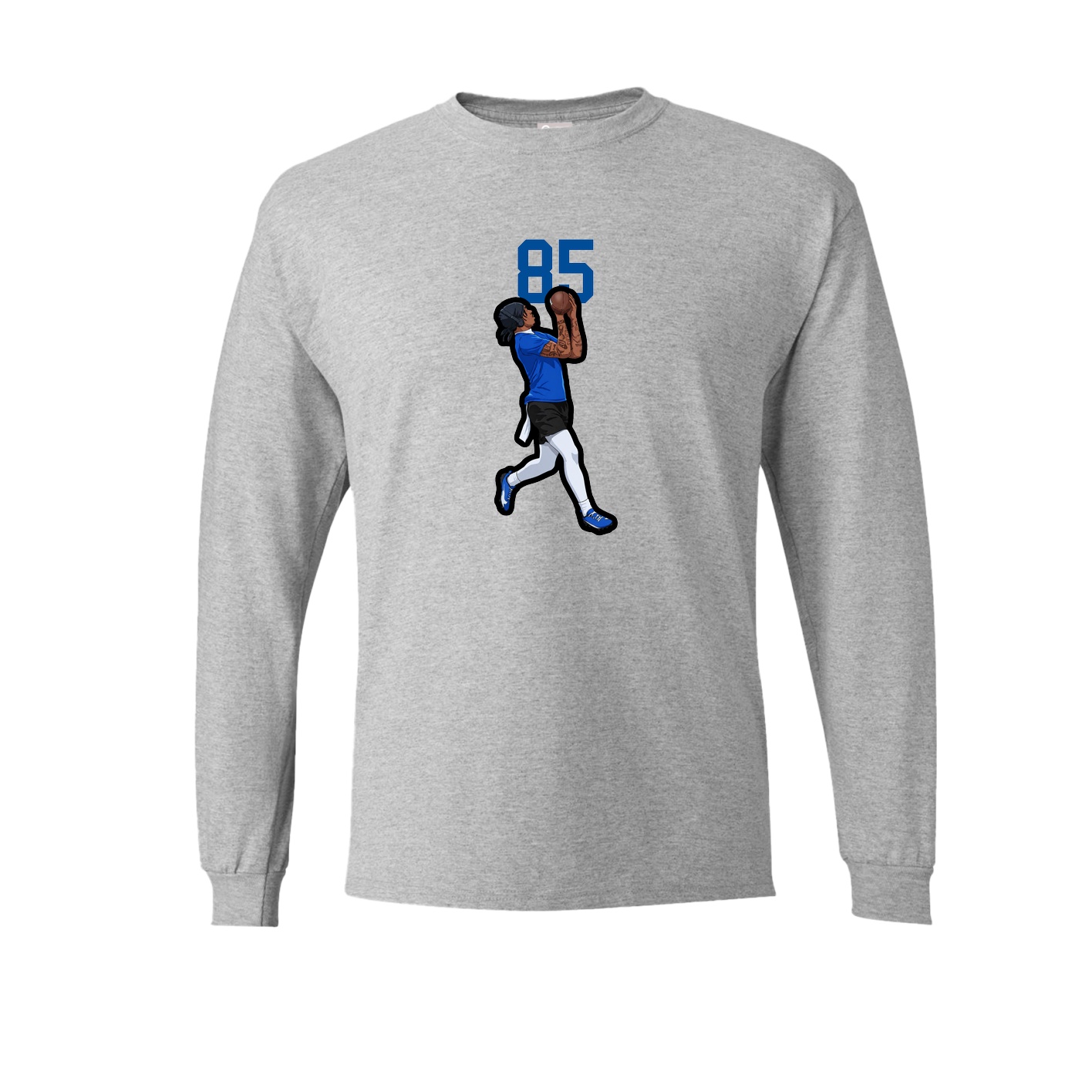 Long Sleeve Tee — Number Top in Grey