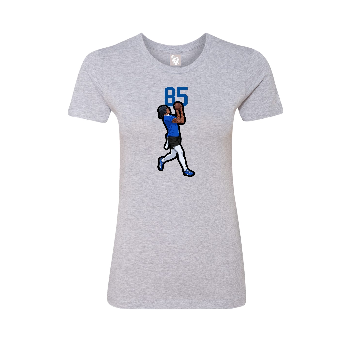 Fitted Women's Tee — Number Top in Grey