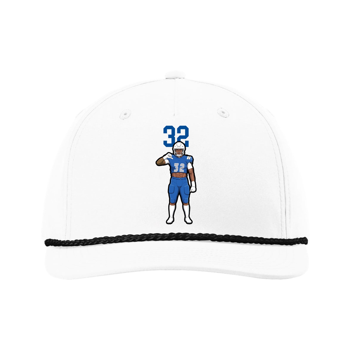 Five-Panel Classic Rope Cap — Number Top in White