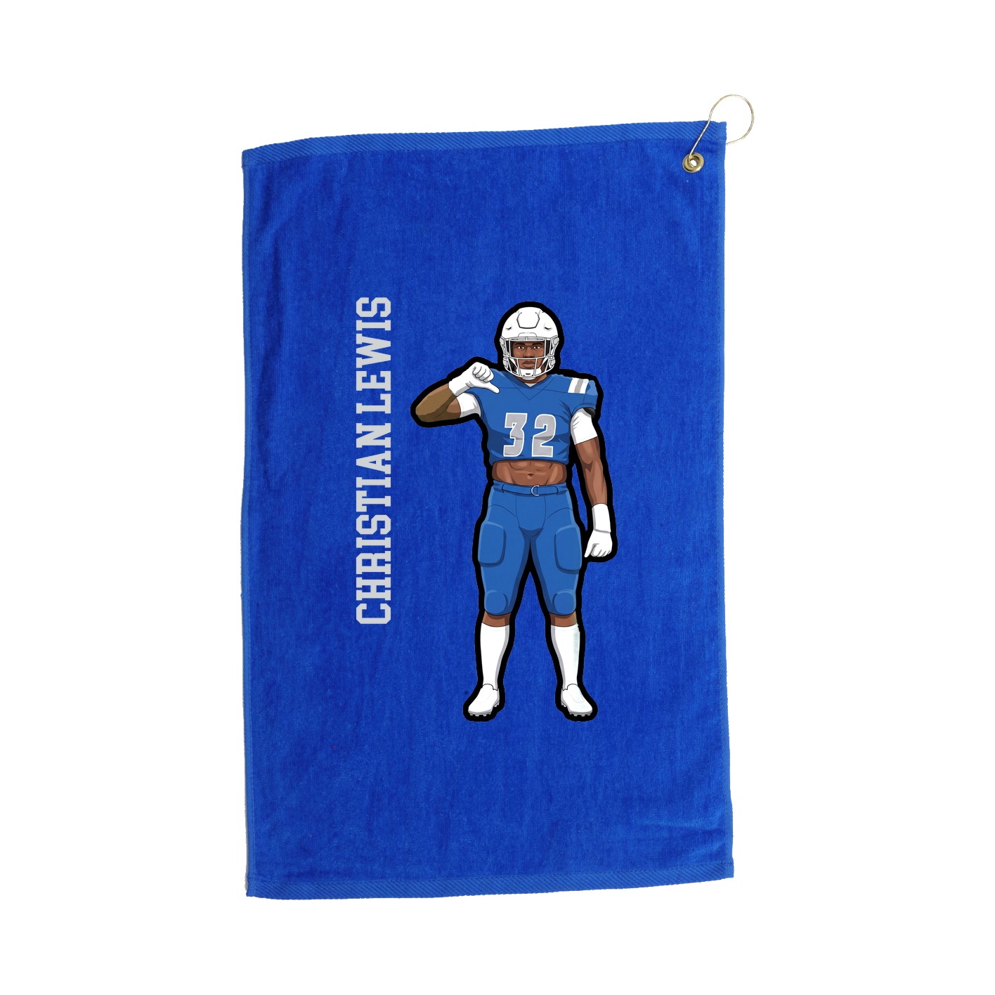 Golf Towel — Name Vertical in Royal