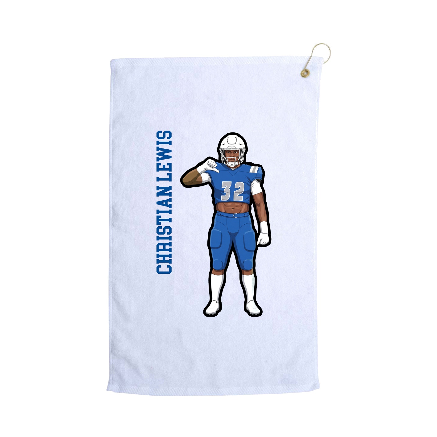 Golf Towel — Name Vertical in White