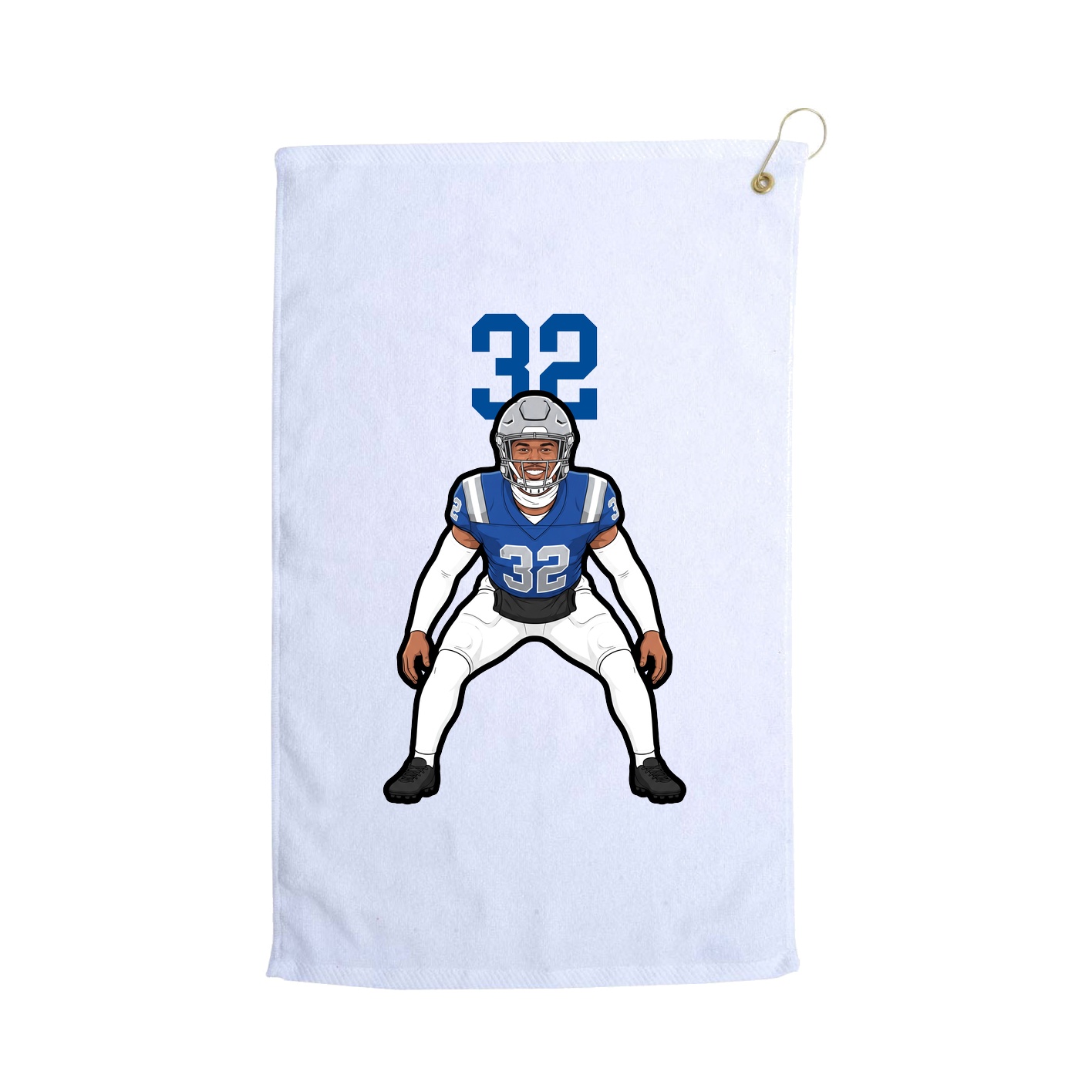 Golf Towel — Number Top in White