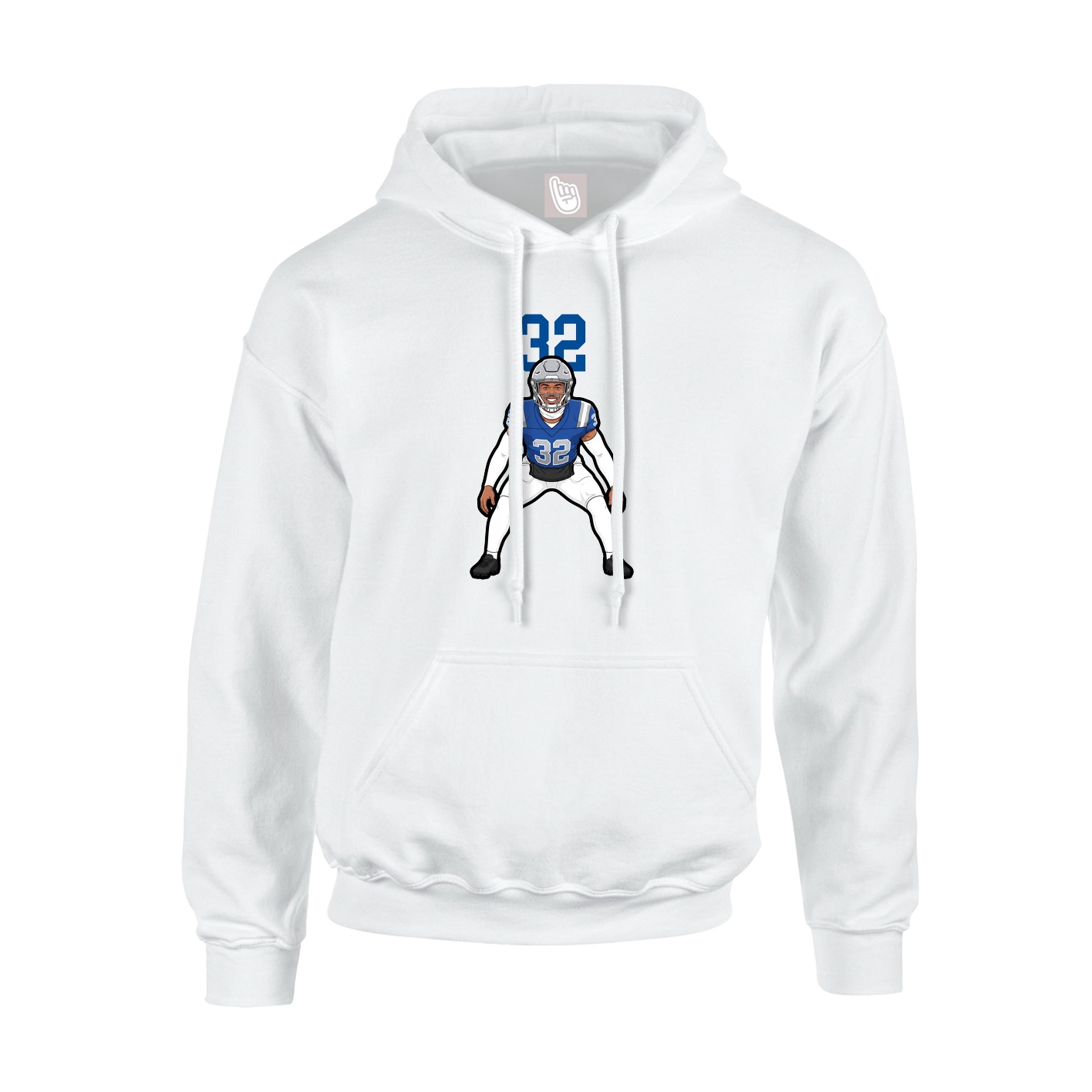 Youth Hoodie — Number Top in White